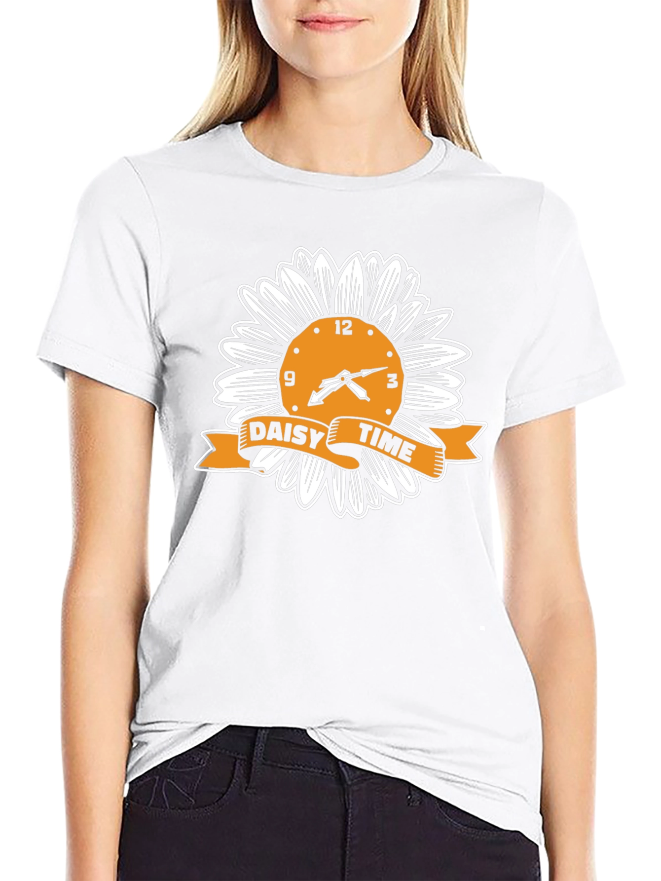 Daisy Time Graphic Tee - Black Cotton T-Shirt