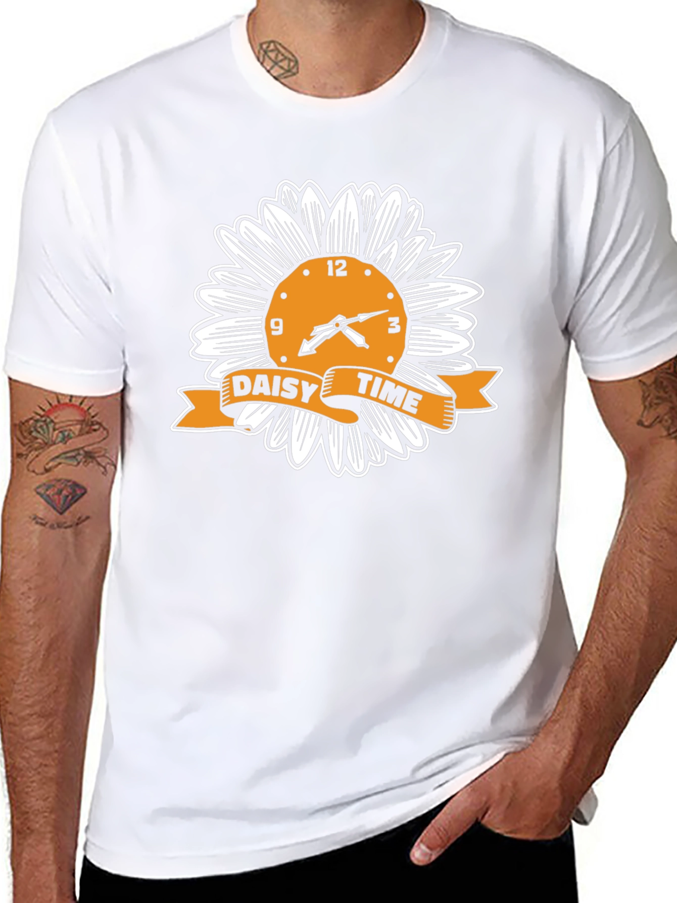 Daisy Time Graphic Tee - Black Cotton T-Shirt