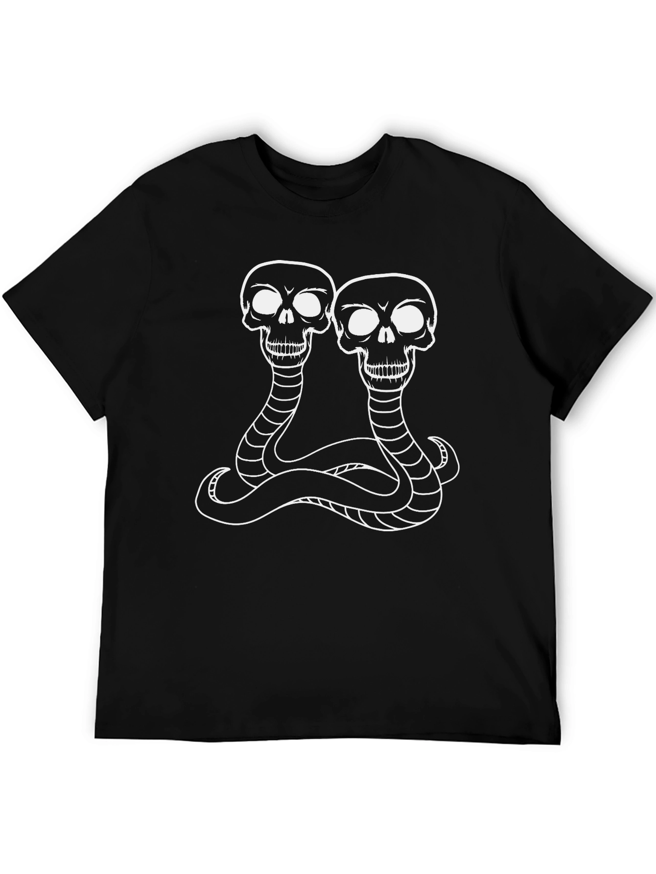 Skull Snake Graphic Tee - Black