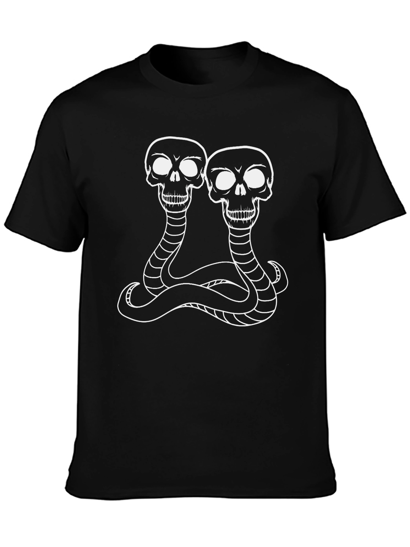 Skull Snake Graphic Tee - Black