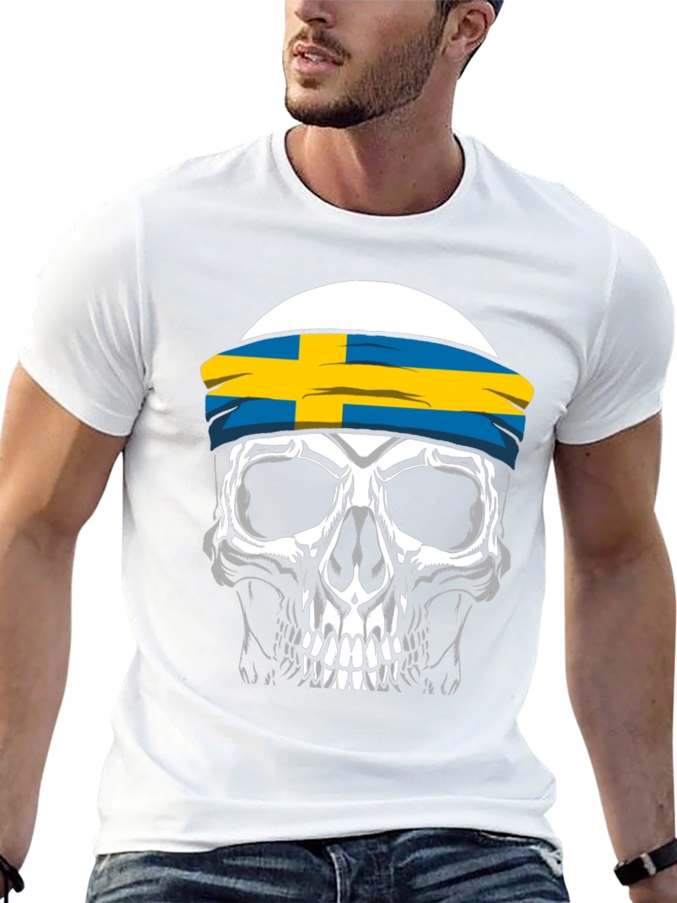 Skull Sweden Flag T-Shirt