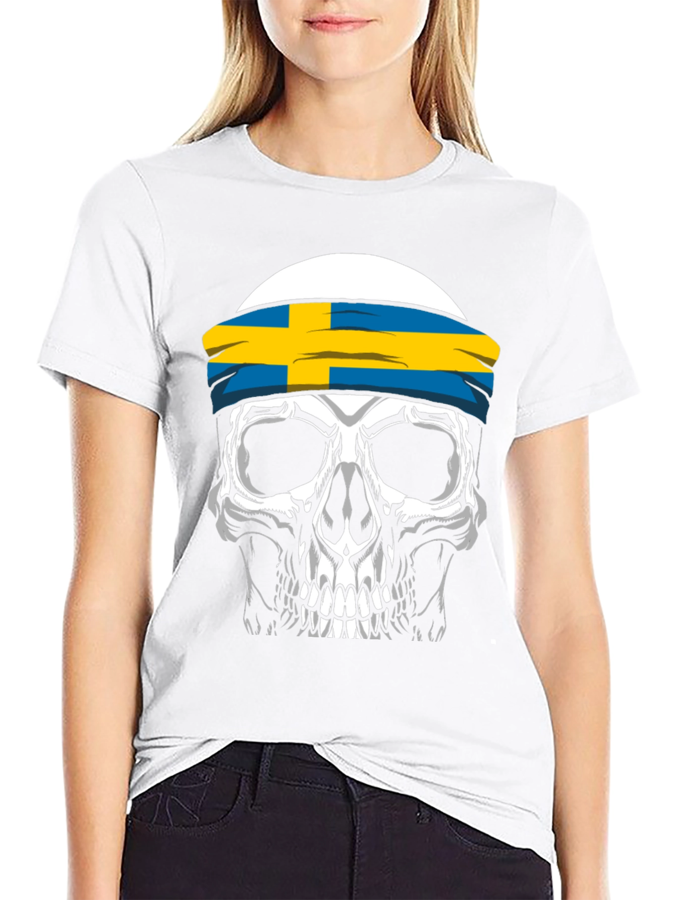 Skull Sweden Flag T-Shirt