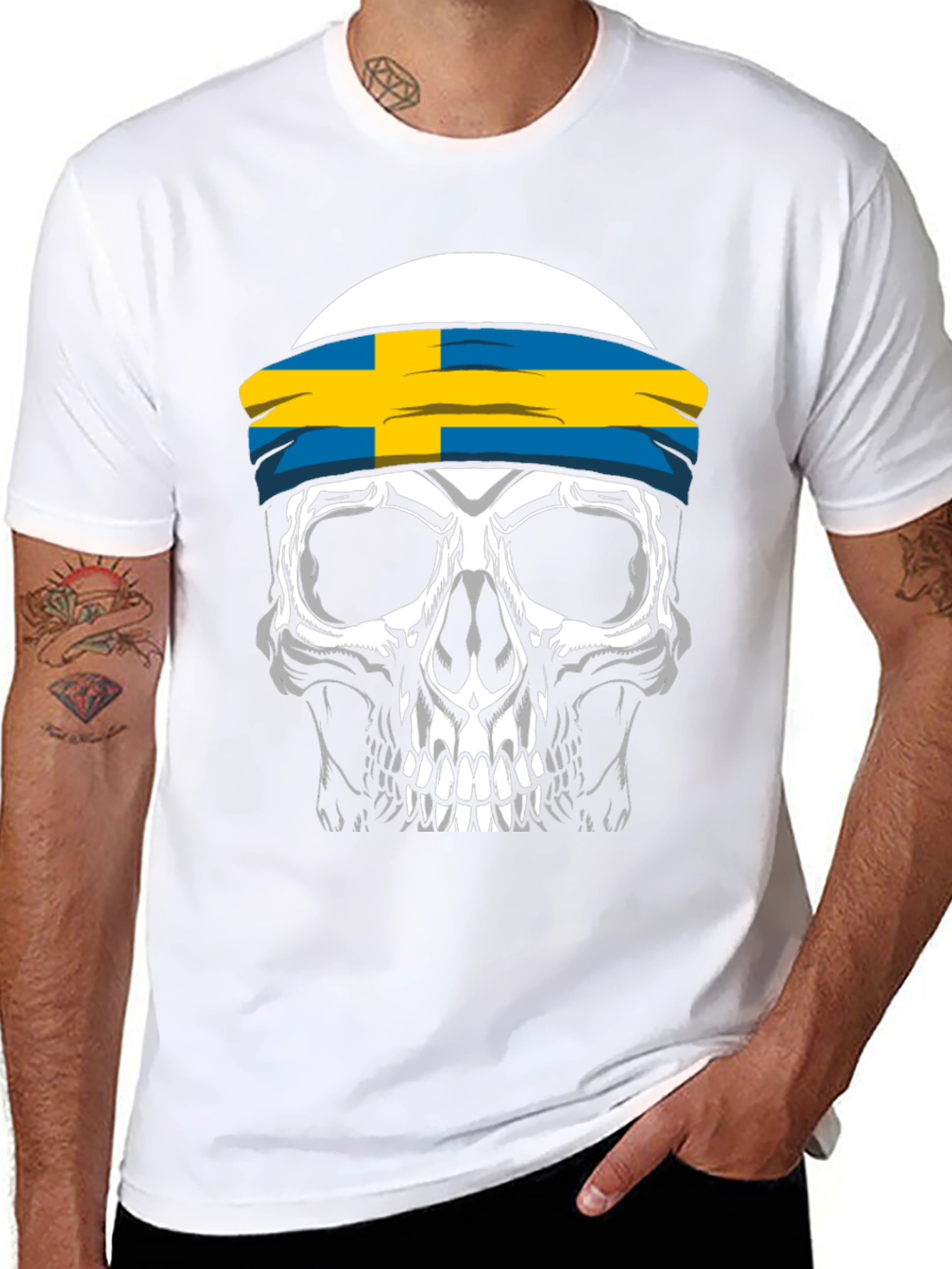 Skull Sweden Flag T-Shirt