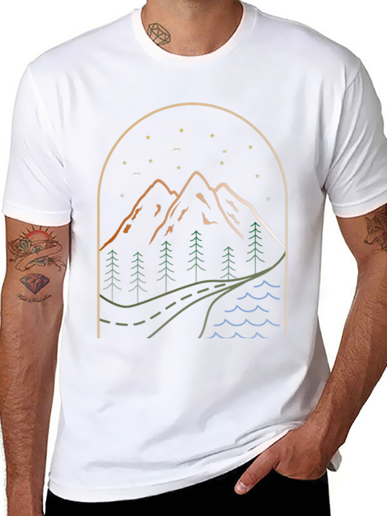 Mountainscape Graphic Tee - Nature Adventure Shirt
