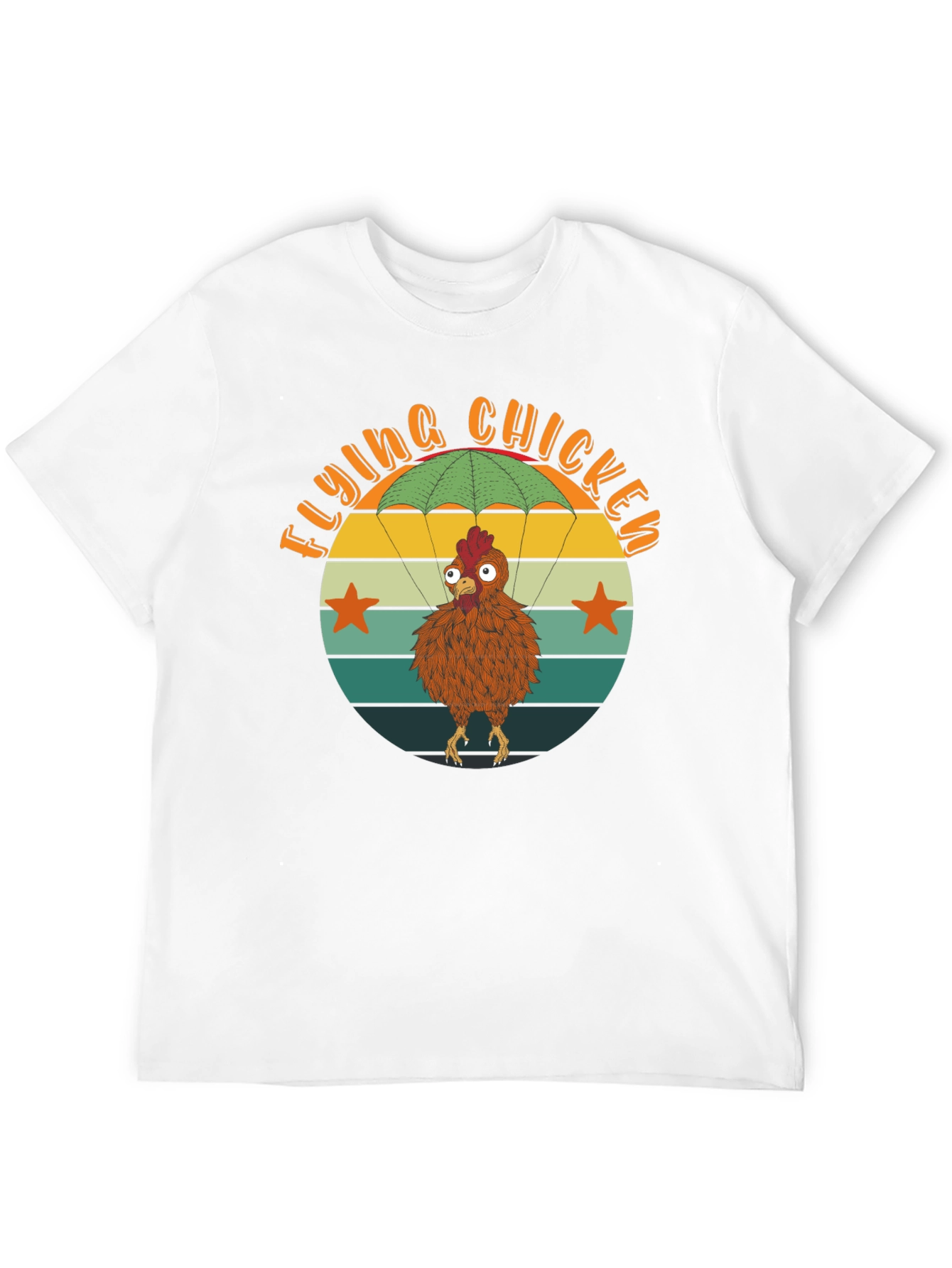 Flying Chicken T-Shirt - Funny Parachute Chicken Tee