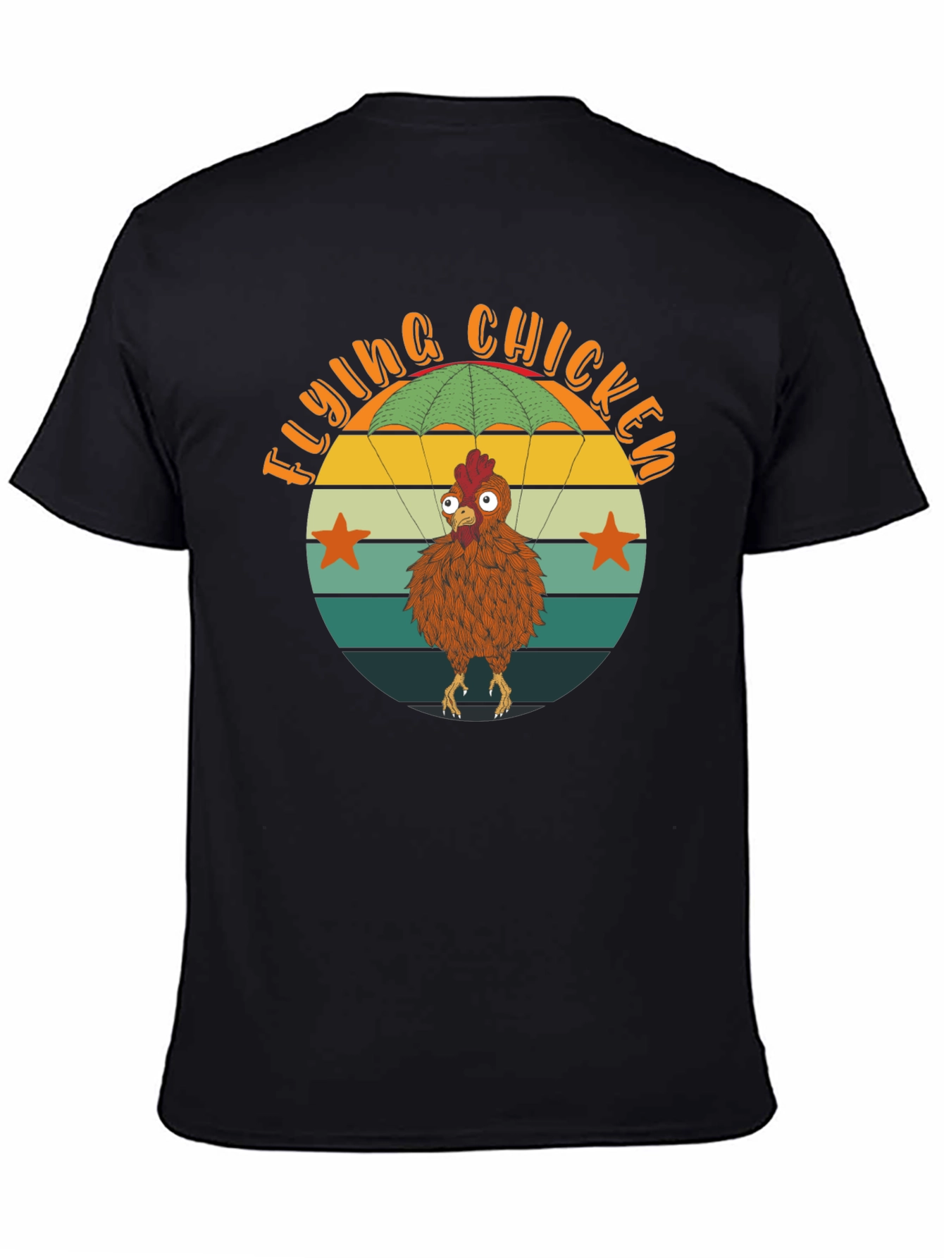 Flying Chicken T-Shirt - Funny Parachute Chicken Tee
