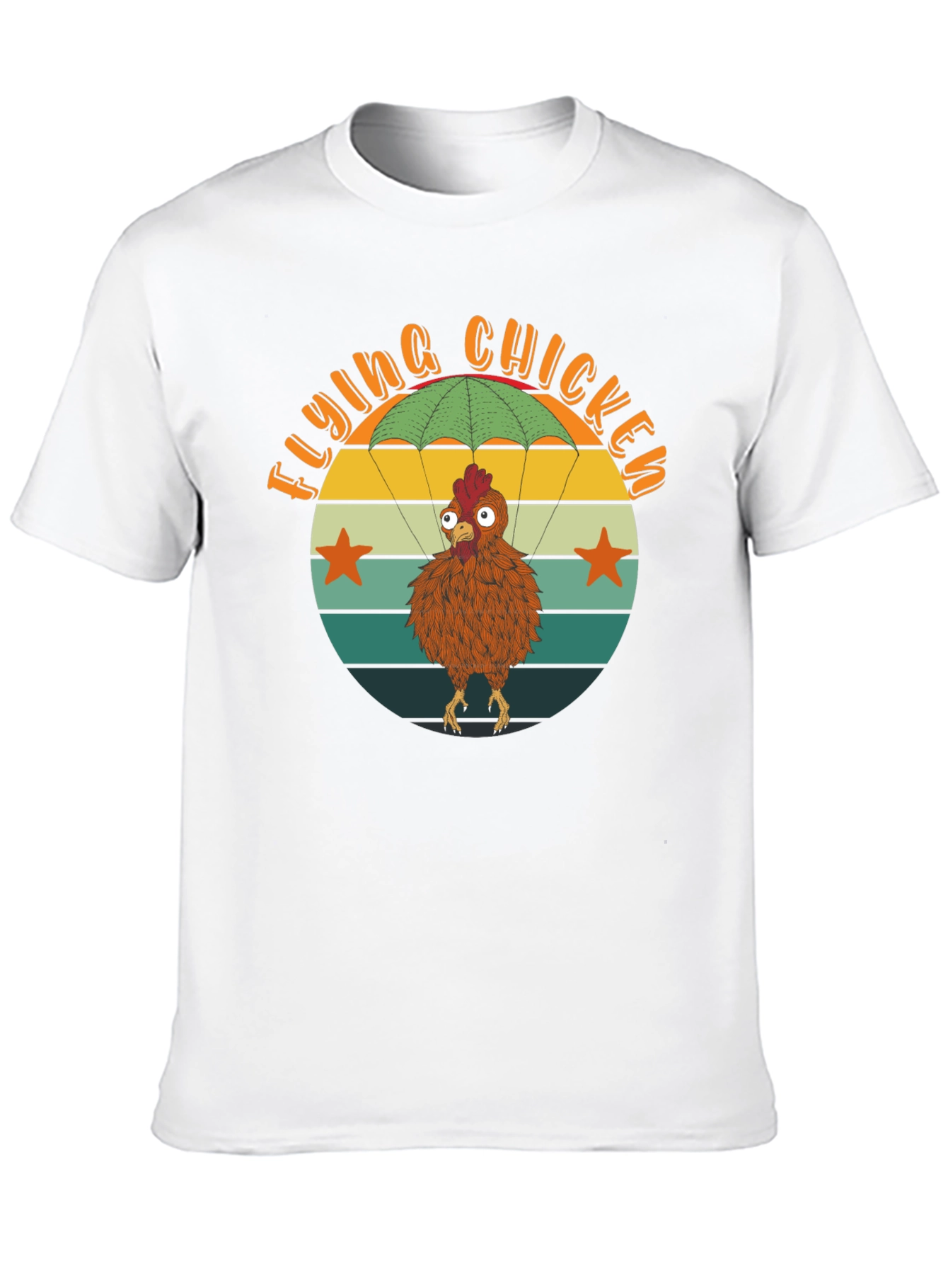 Flying Chicken T-Shirt - Funny Parachute Chicken Tee
