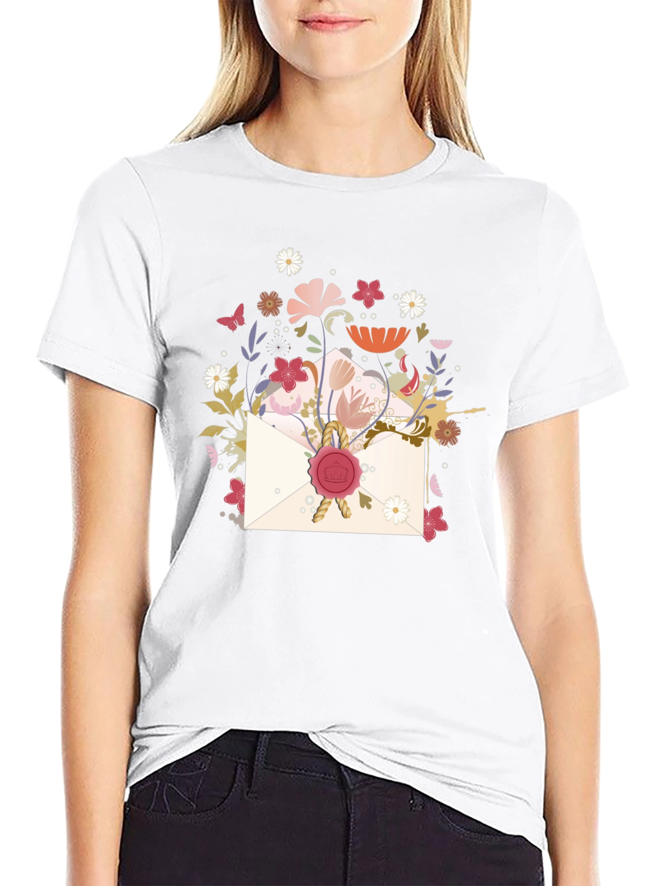 Floral Envelope Graphic Tee