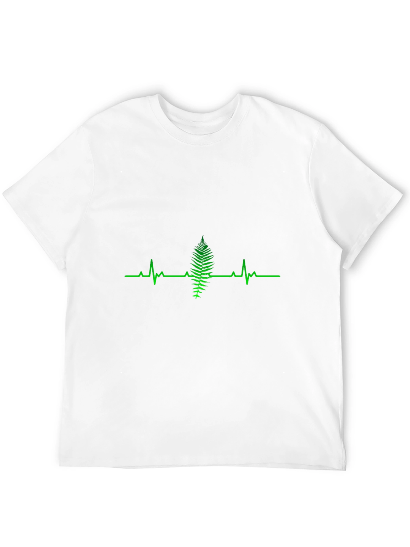 Fern Heartbeat Graphic Tee - Black Cotton T-Shirt