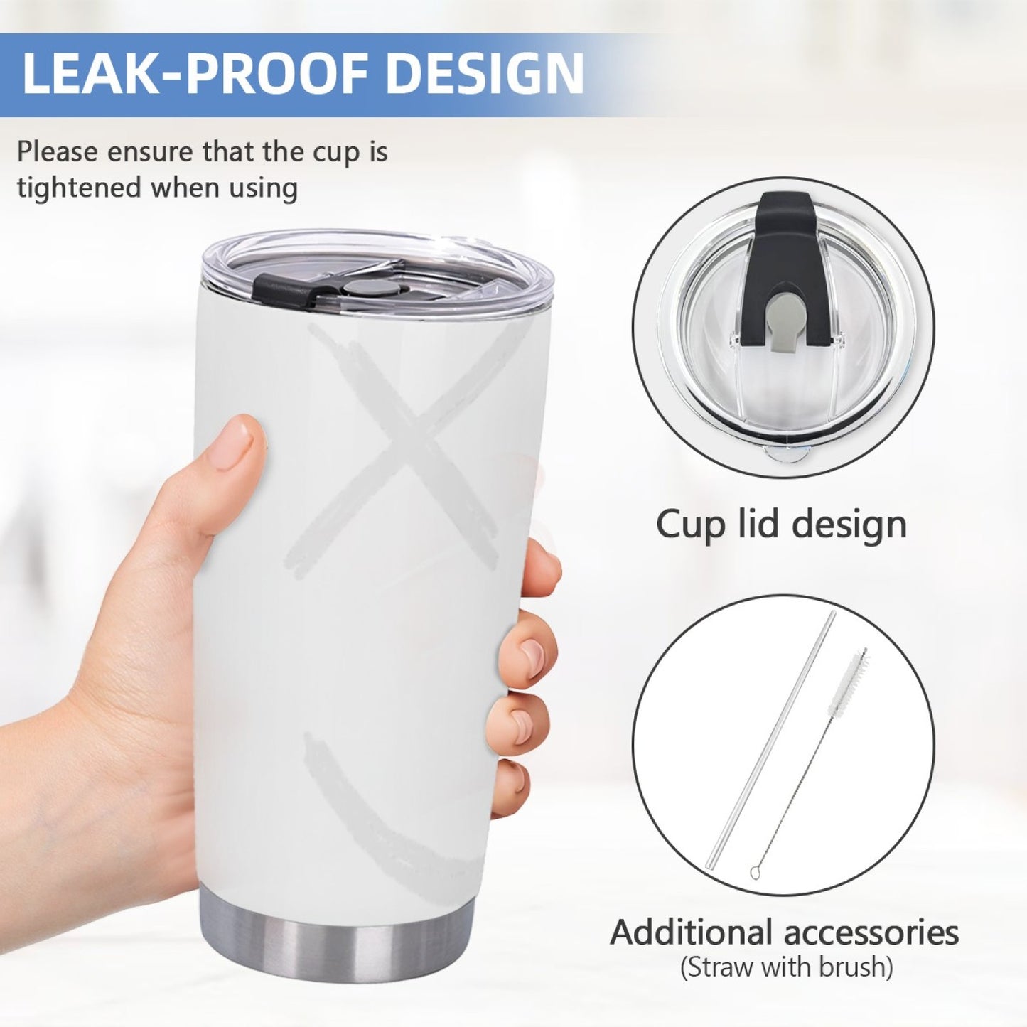 Trendy Graphic Insulated Tumbler - Stainless Steel Leak-Proof Travel Cup