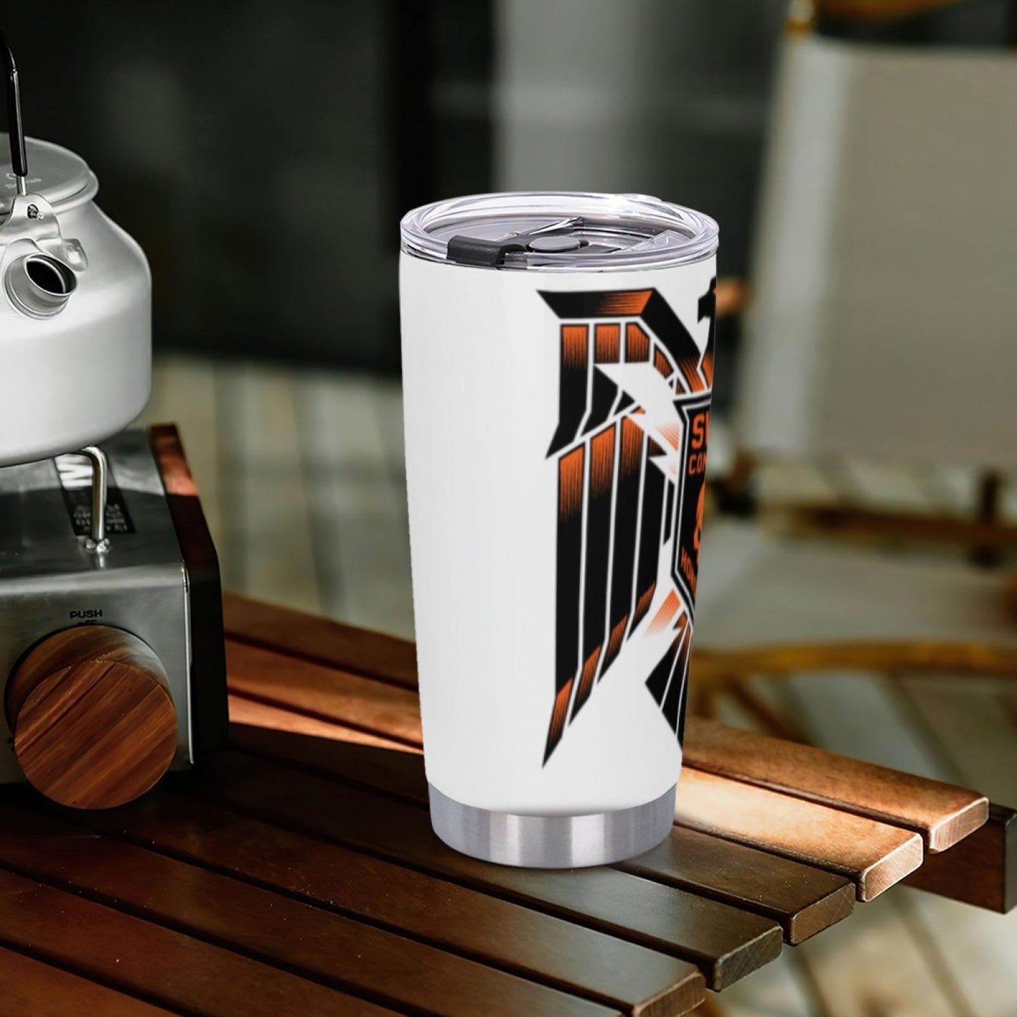 Leak-Proof Insulated Beverage Tumbler - Stainless Steel Graphic Print Cup