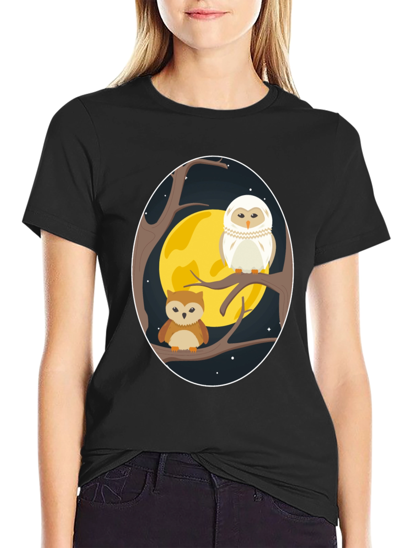 Owl Moon T-Shirt - Night Bird Graphic Tee