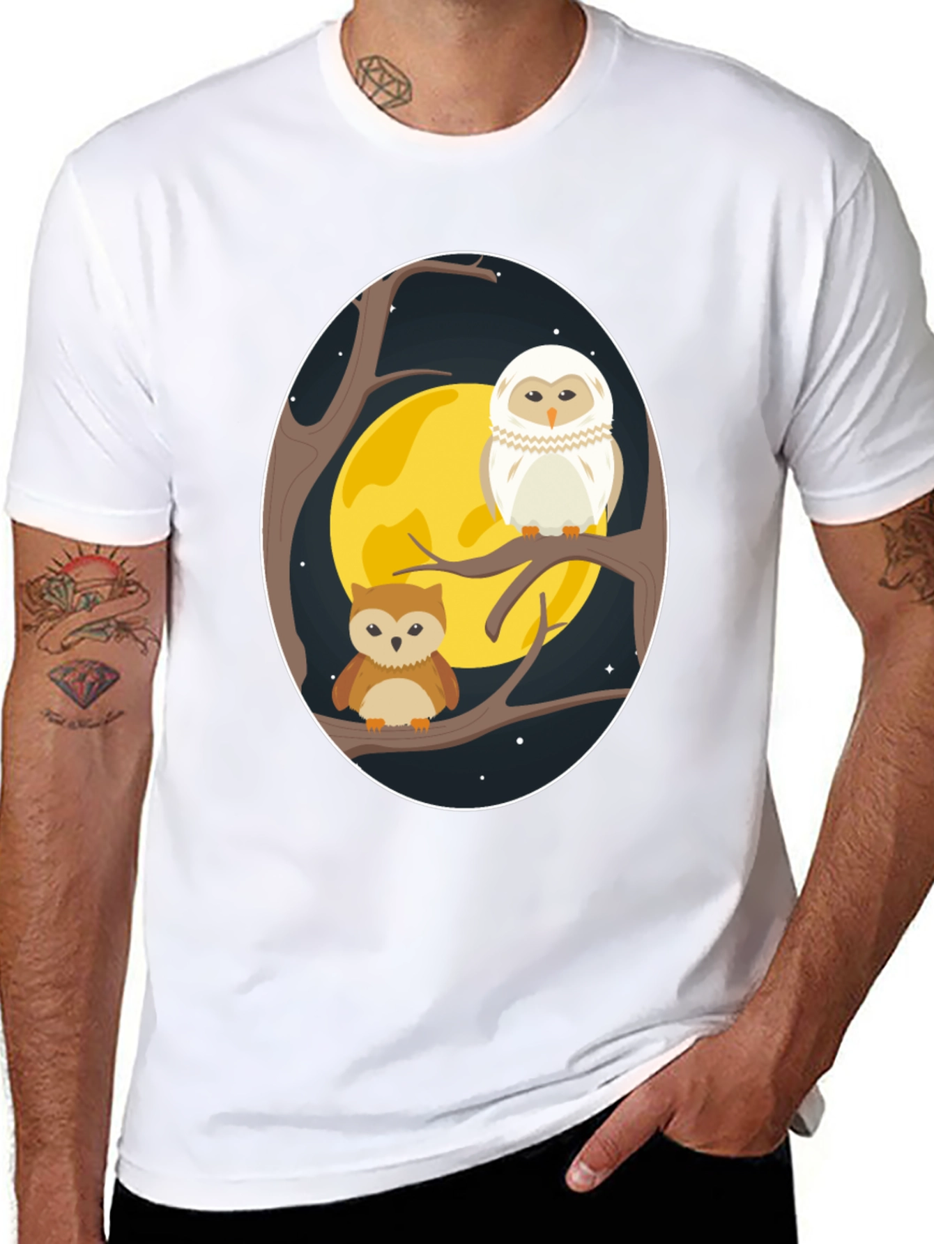 Owl Moon T-Shirt - Night Bird Graphic Tee