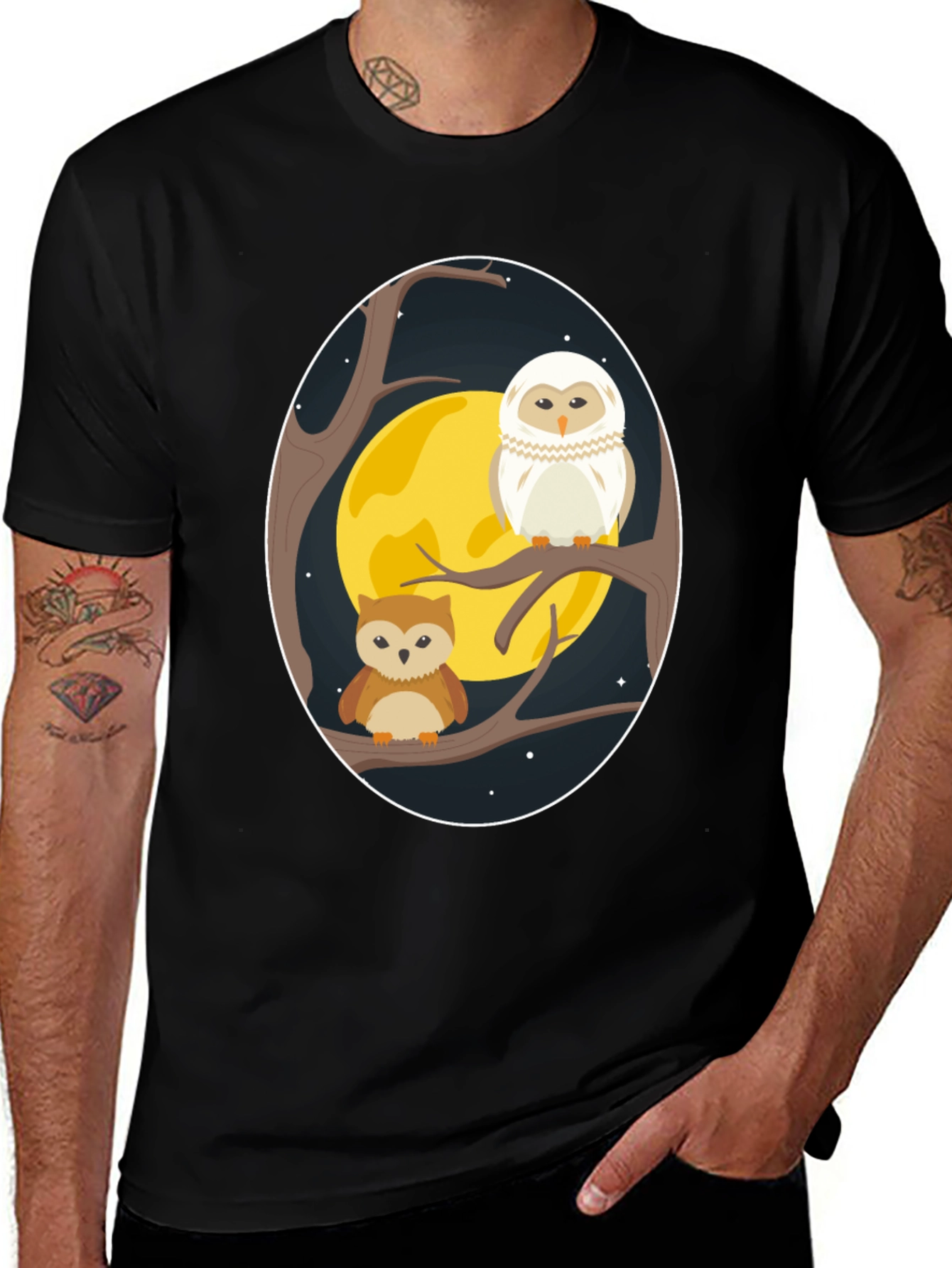 Owl Moon T-Shirt - Night Bird Graphic Tee