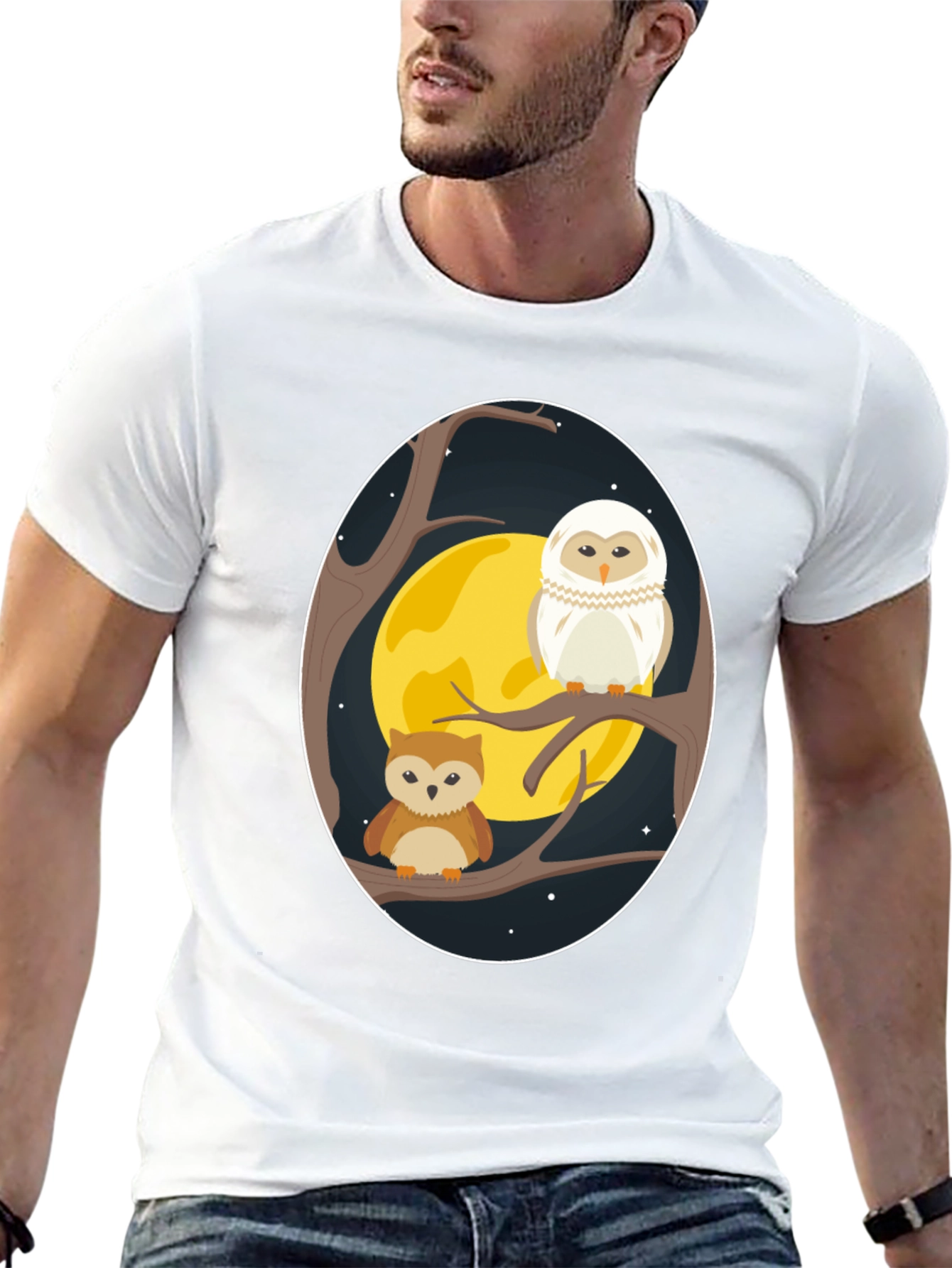 Owl Moon T-Shirt - Night Bird Graphic Tee