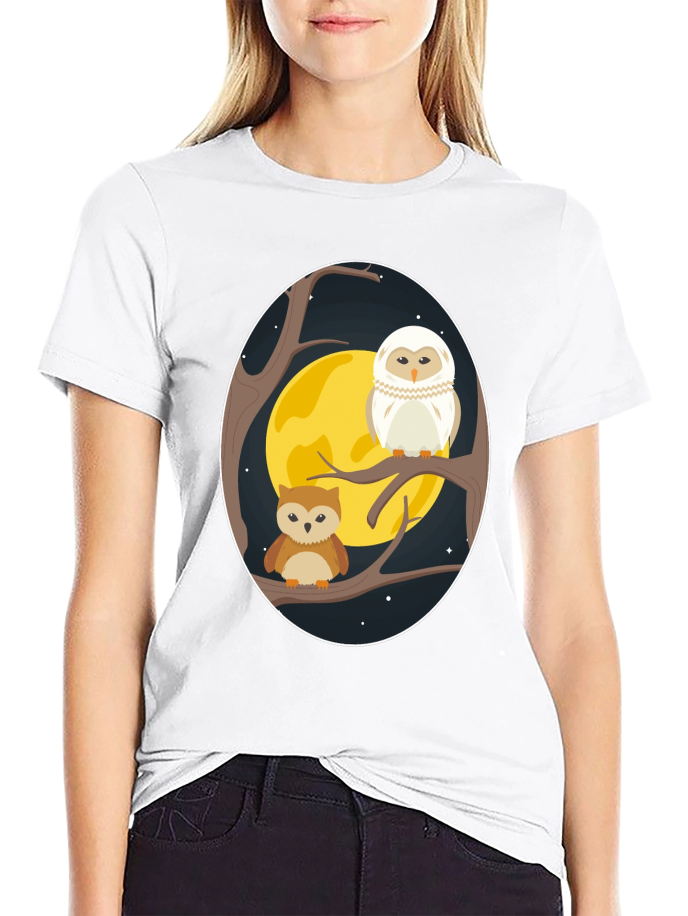 Owl Moon T-Shirt - Night Bird Graphic Tee