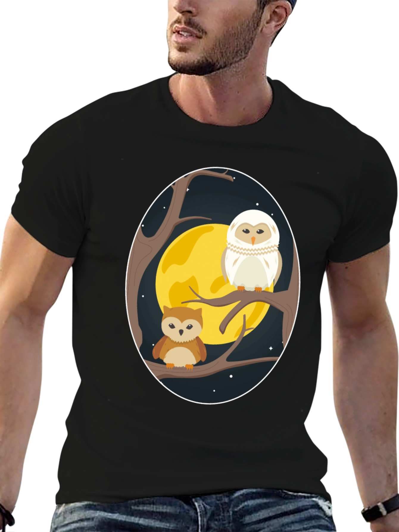Owl Moon T-Shirt - Night Bird Graphic Tee