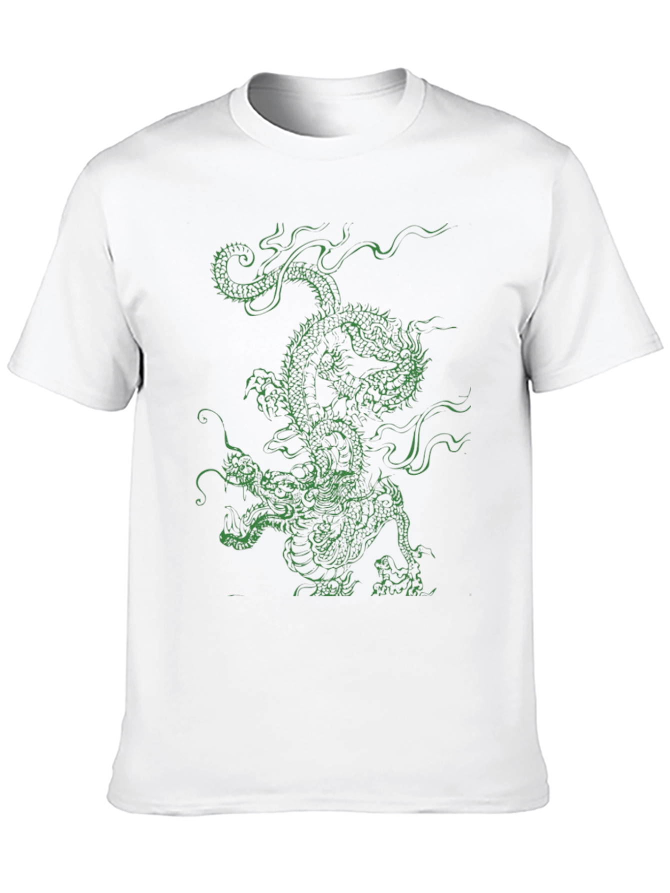 Green Dragon Graphic Tee - Black Cotton T-Shirt