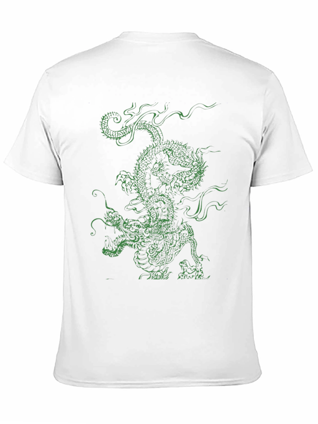 Green Dragon Graphic Tee - Black Cotton T-Shirt