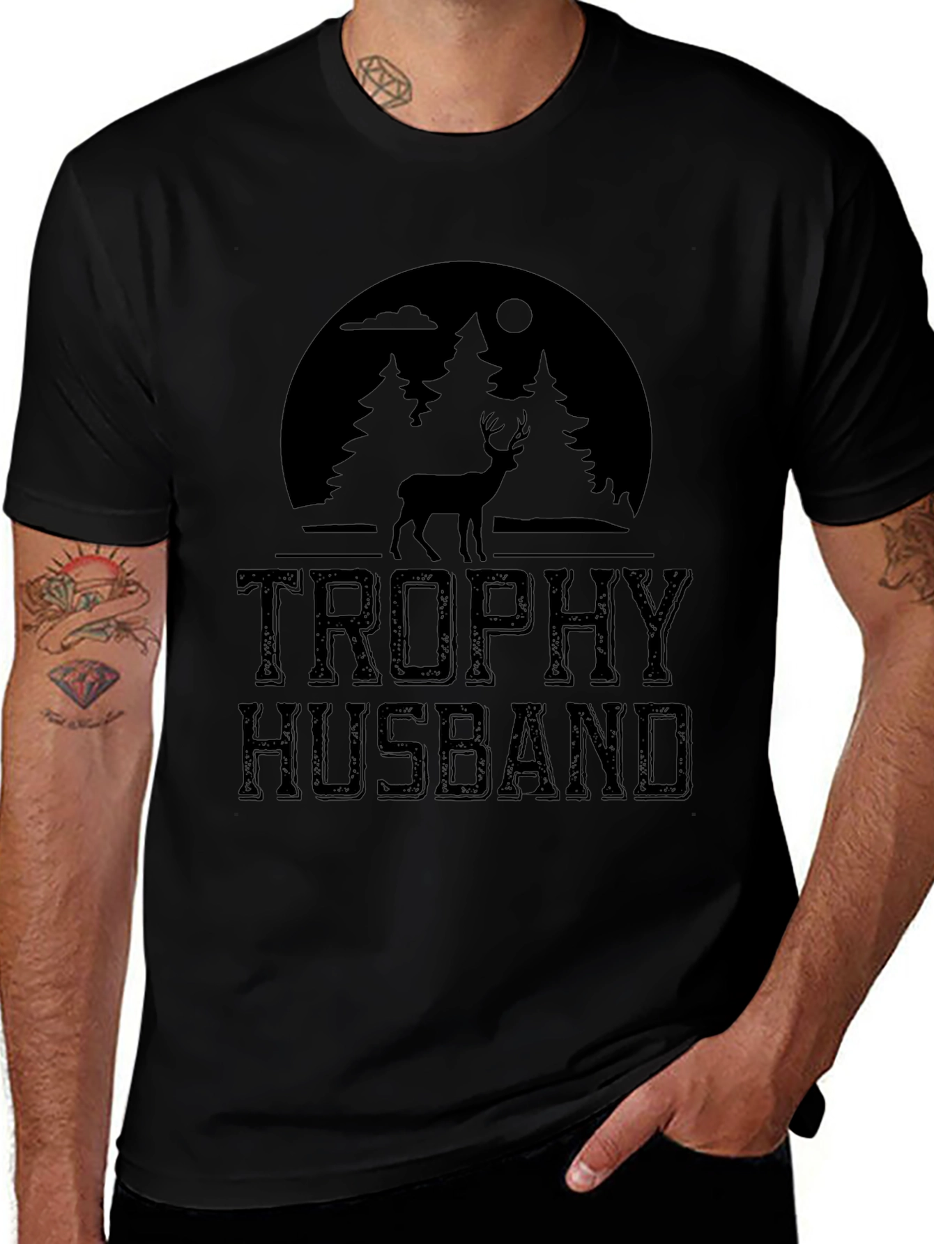 Trophy Husband Deer Hunting T-Shirt - Novelty Graphic Tee