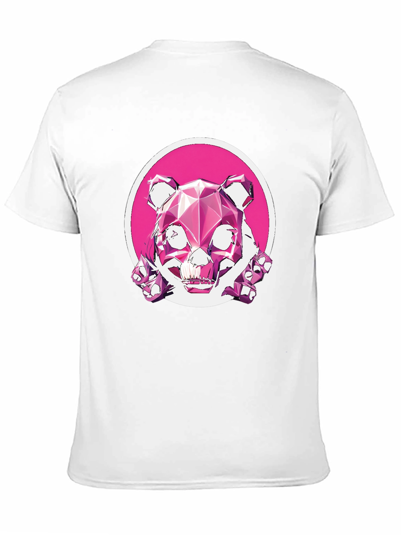 Abstract Geometric Pink Bear Graphic Tee