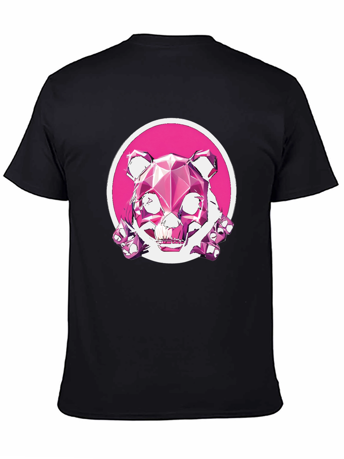Abstract Geometric Pink Bear Graphic Tee