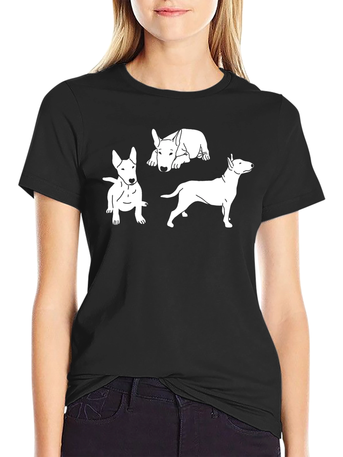 Dog Breed Print Black T-Shirt