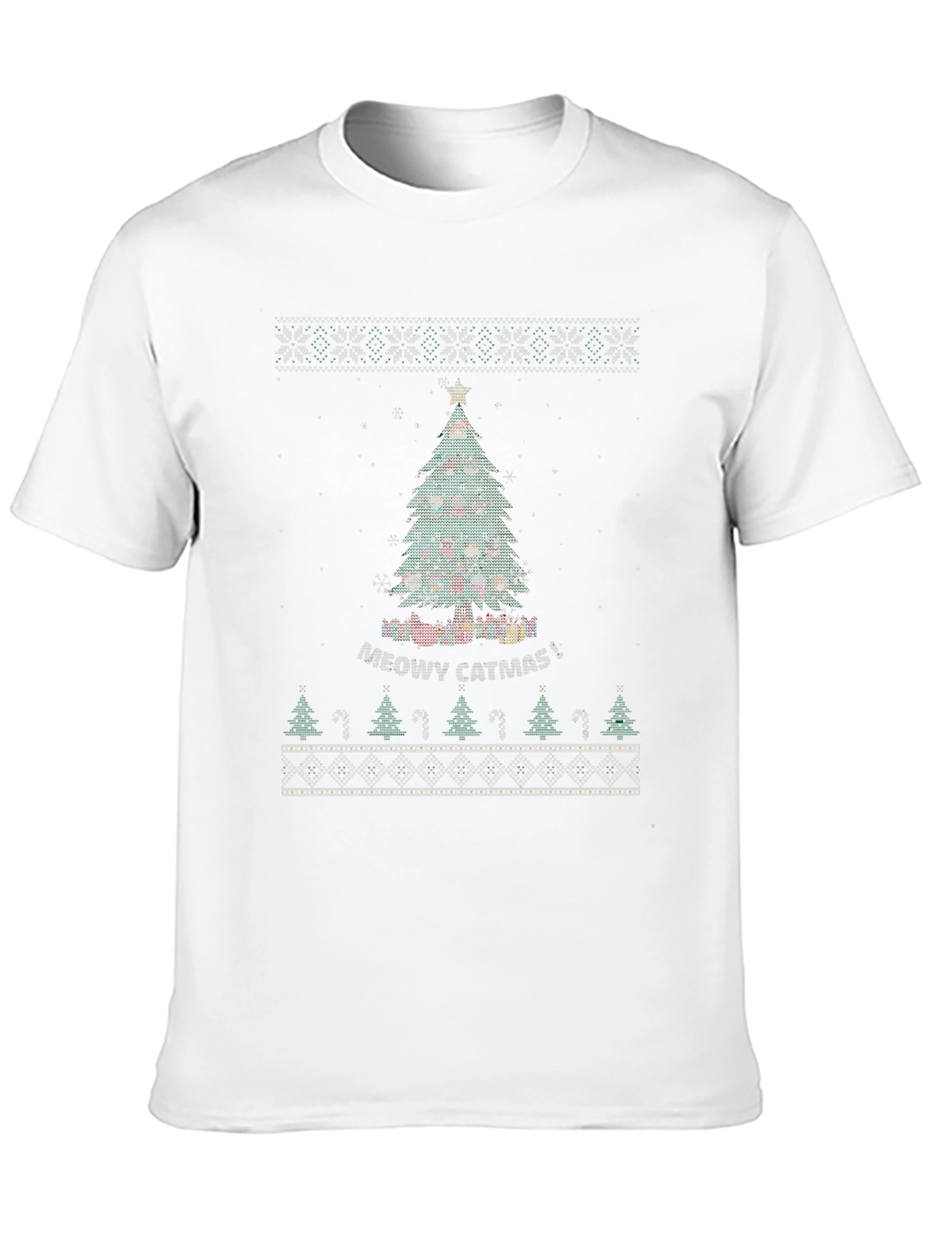 Meowy Catmas Ugly Christmas T-Shirt