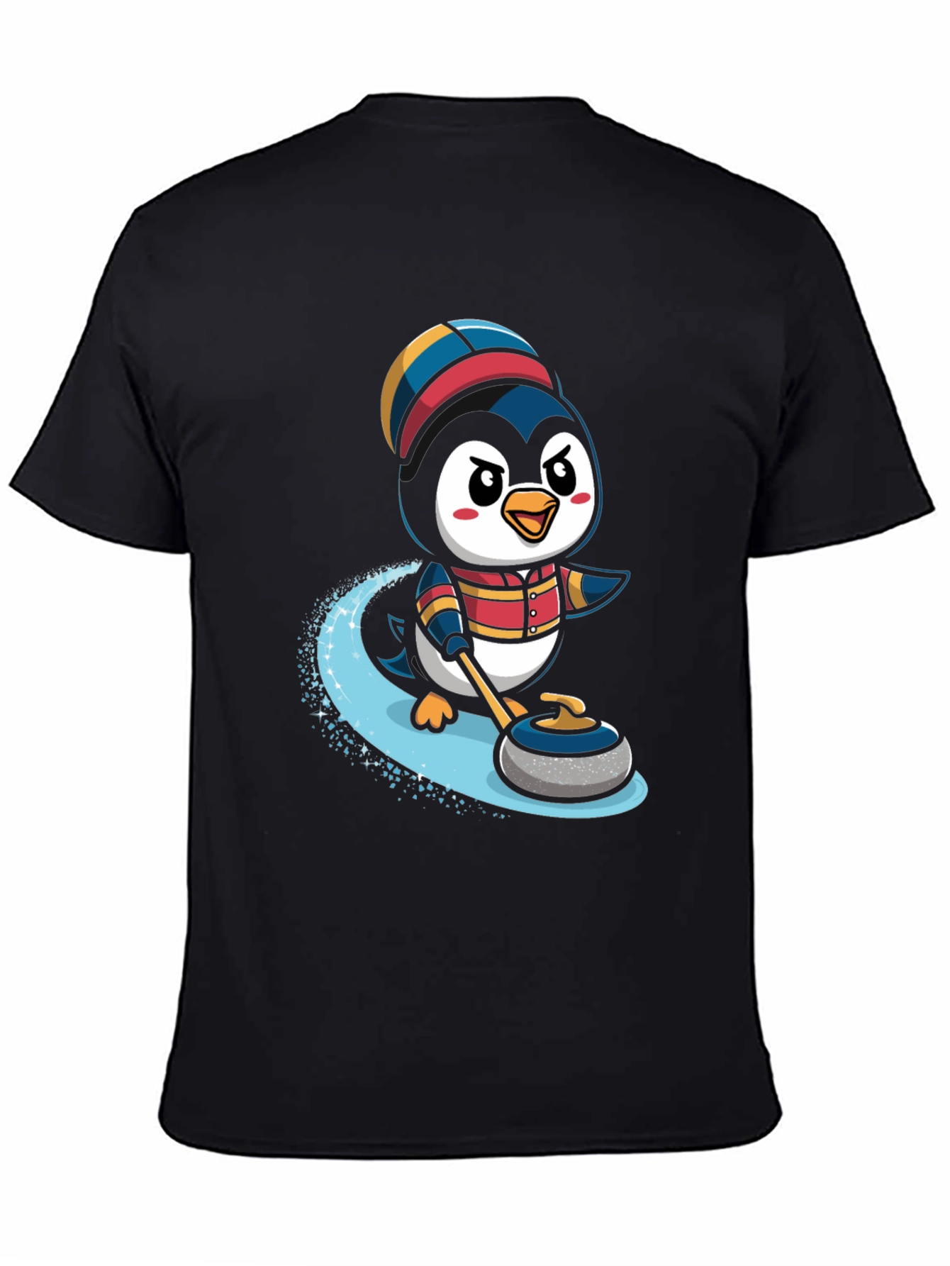 Penguin Curling T-Shirt - Cute Cartoon Design