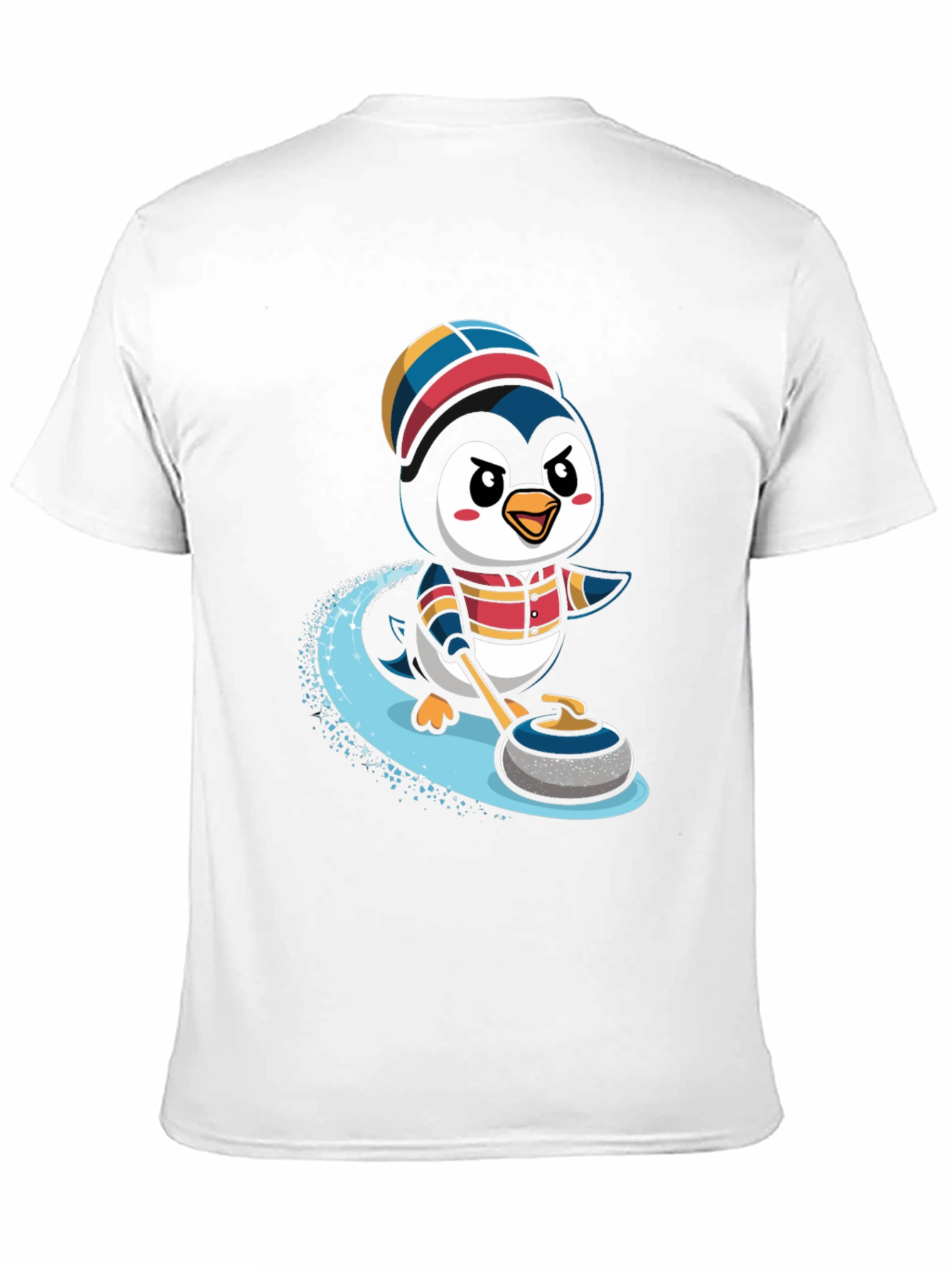 Penguin Curling T-Shirt - Cute Cartoon Design