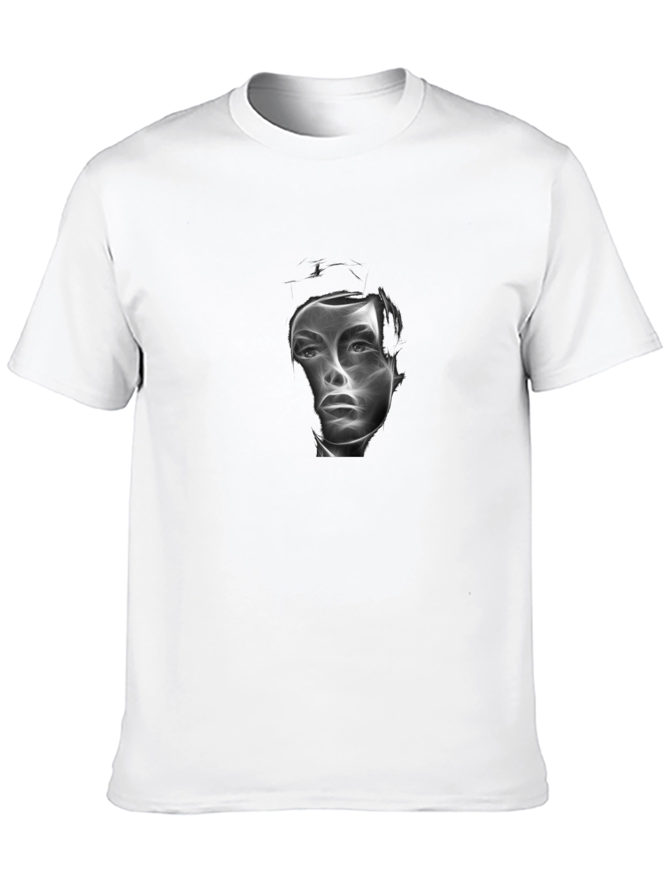 Abstract Face Graphic Black T-Shirt