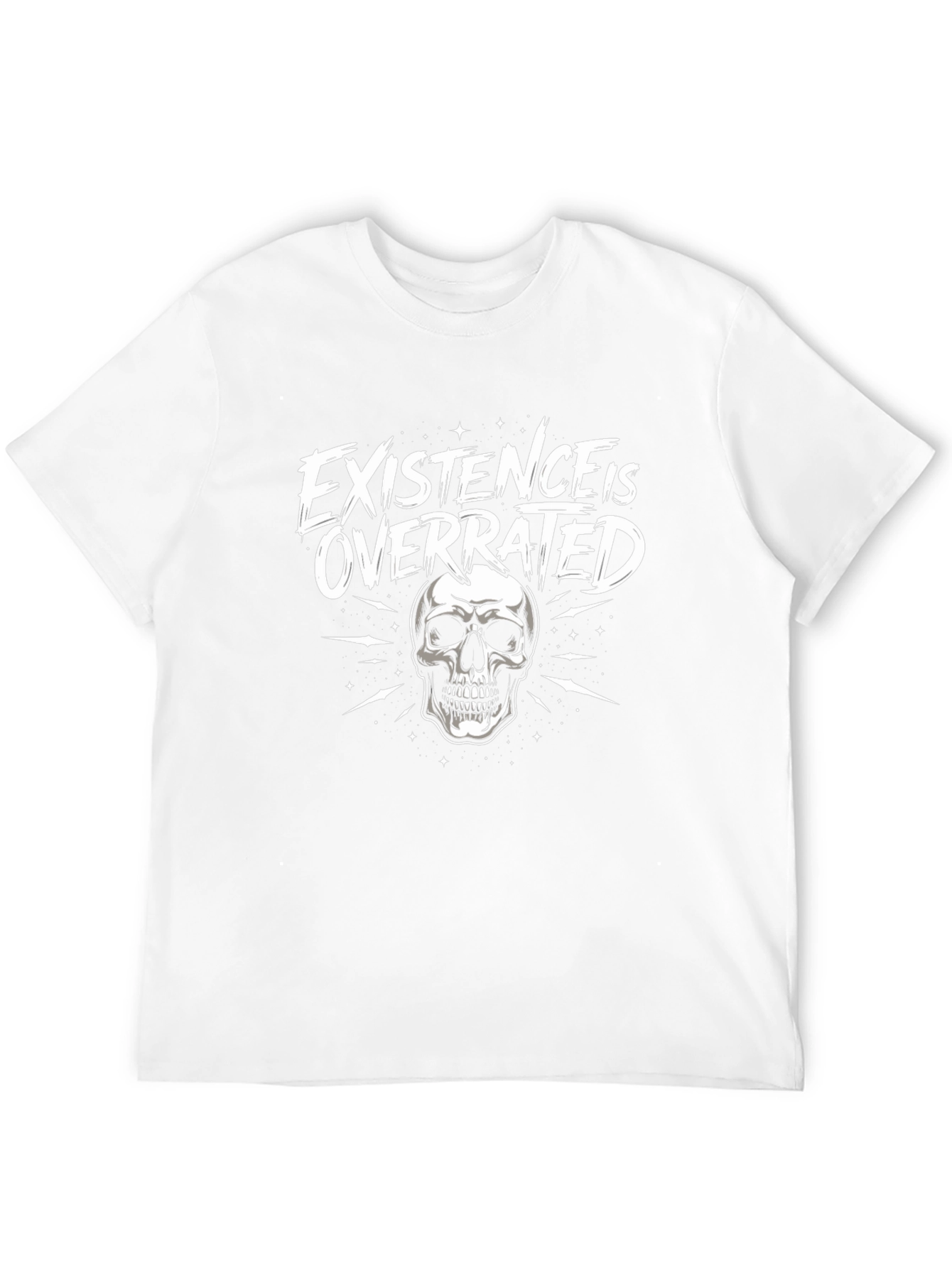 Existence is Overrated Skull Graphic T-Shirt