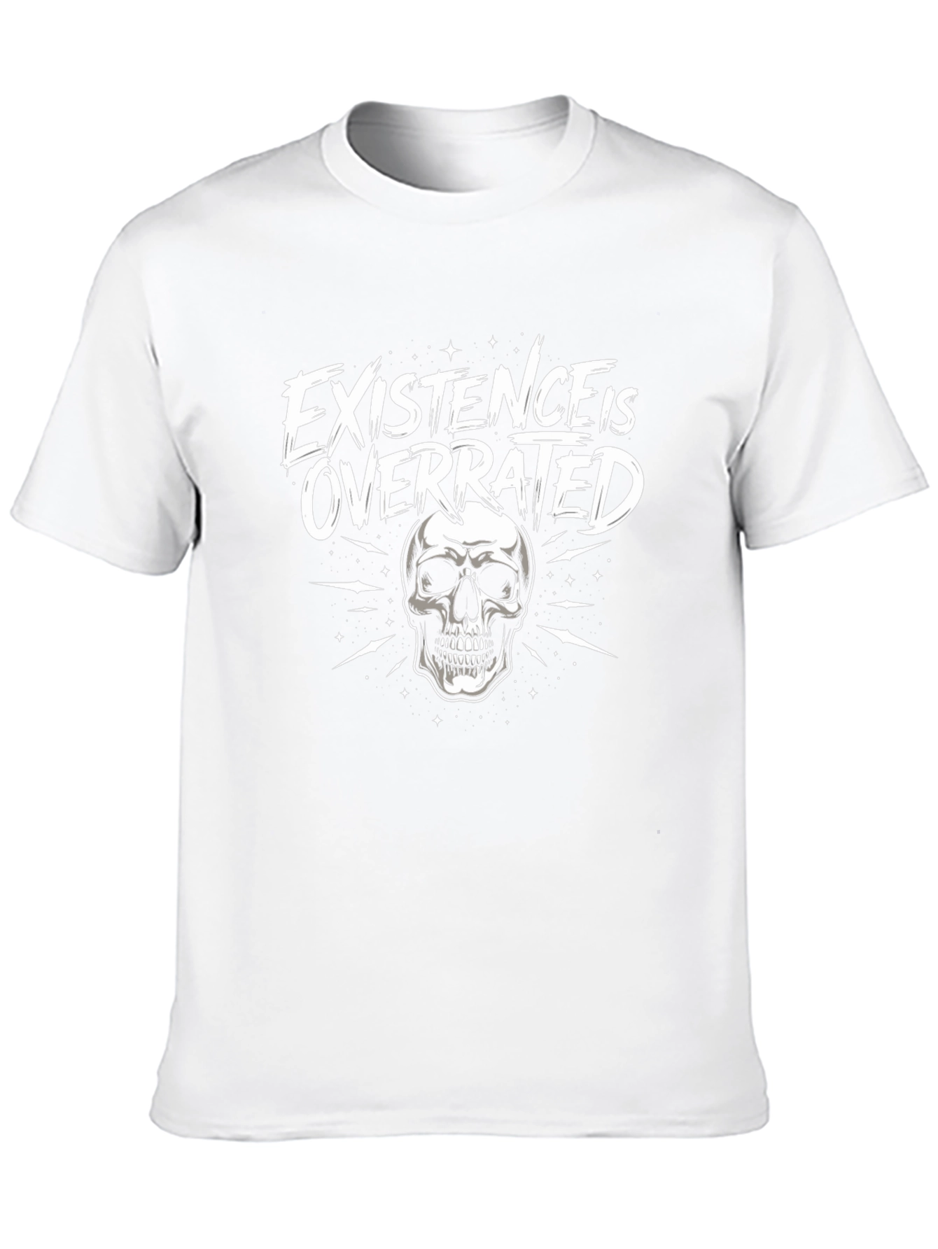 Existence is Overrated Skull Graphic T-Shirt