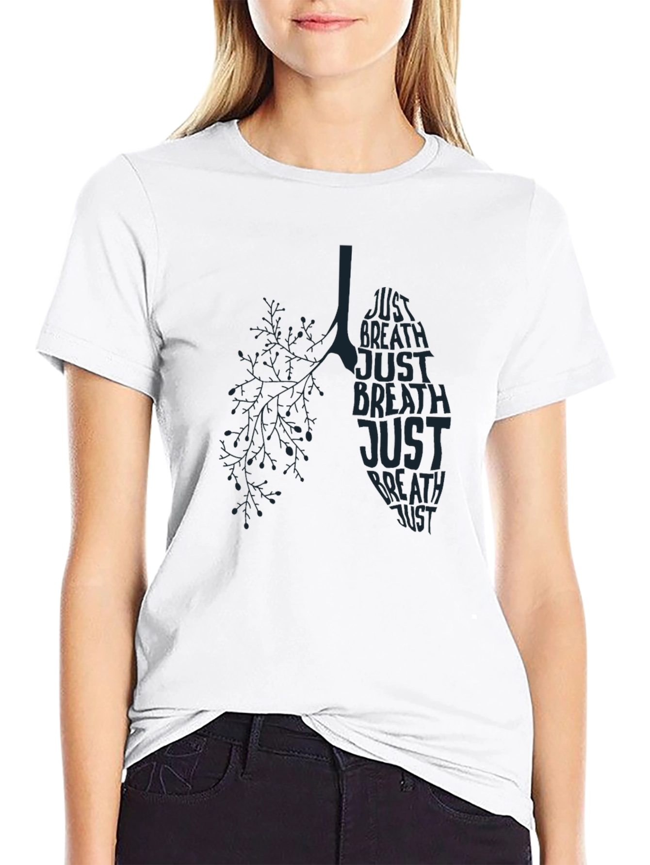 Just Breathe Lung Graphic T-Shirt - Mens