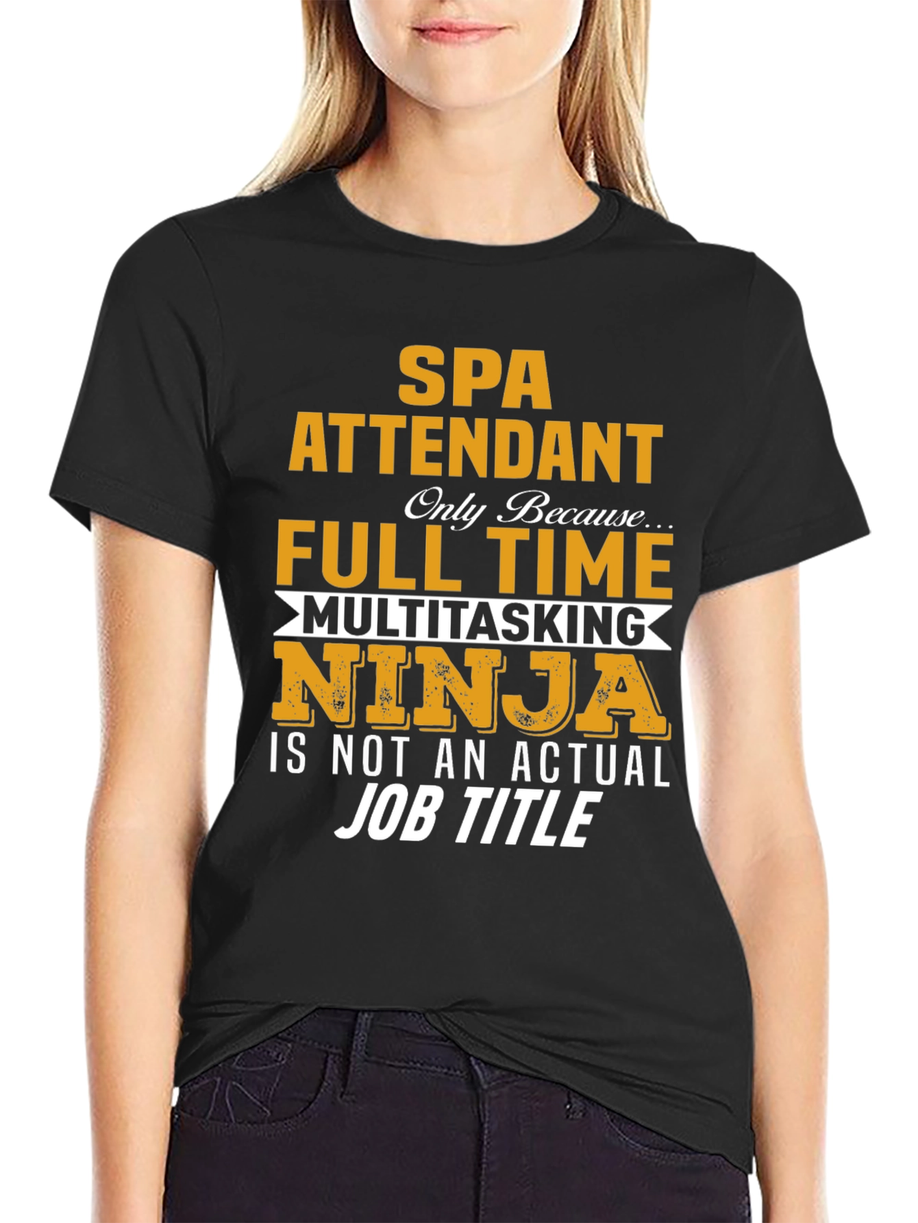 SPA Attendant Full Time Ninja Graphic T-Shirt