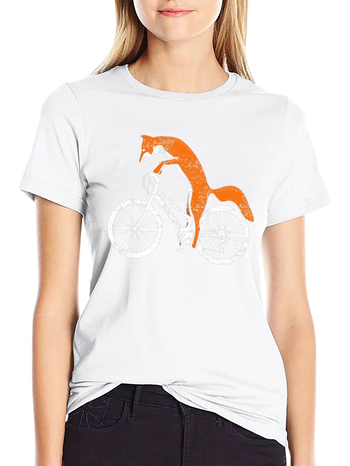 Fox on Bike Graphic Tee - Black