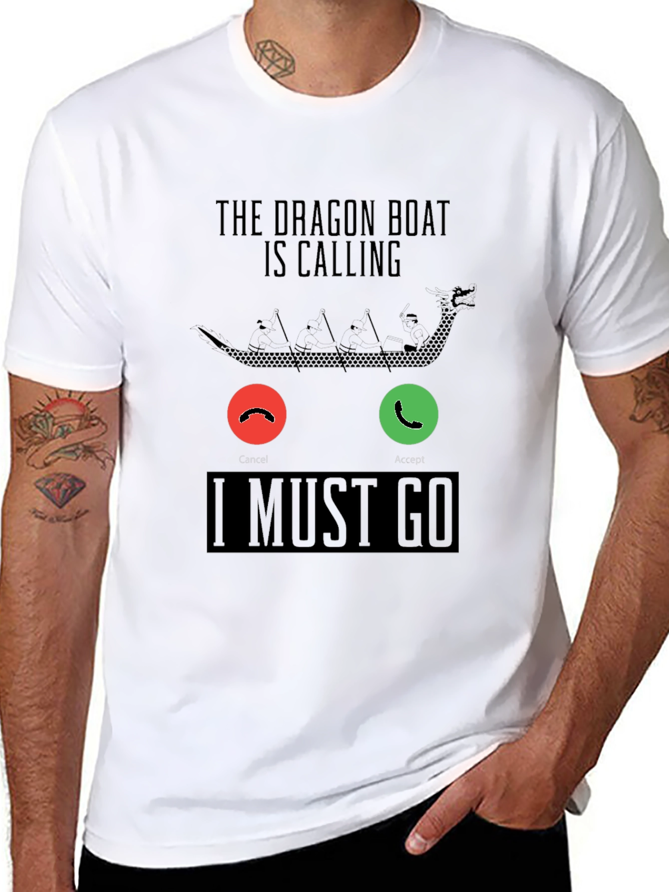 Dragon Boat Calling T-Shirt - Must Go Paddling Tee