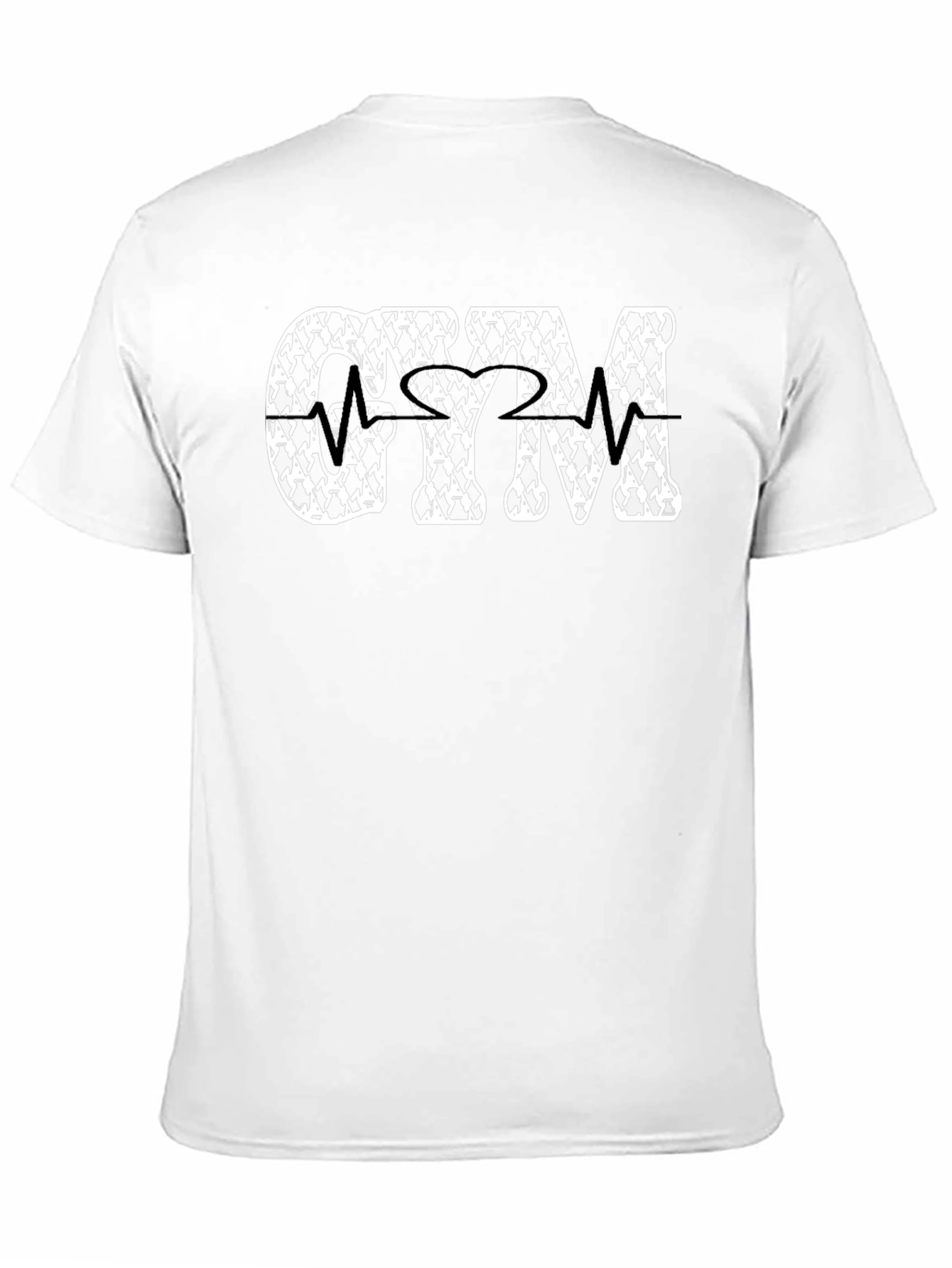 GYM Patterned Text Black T-Shirt