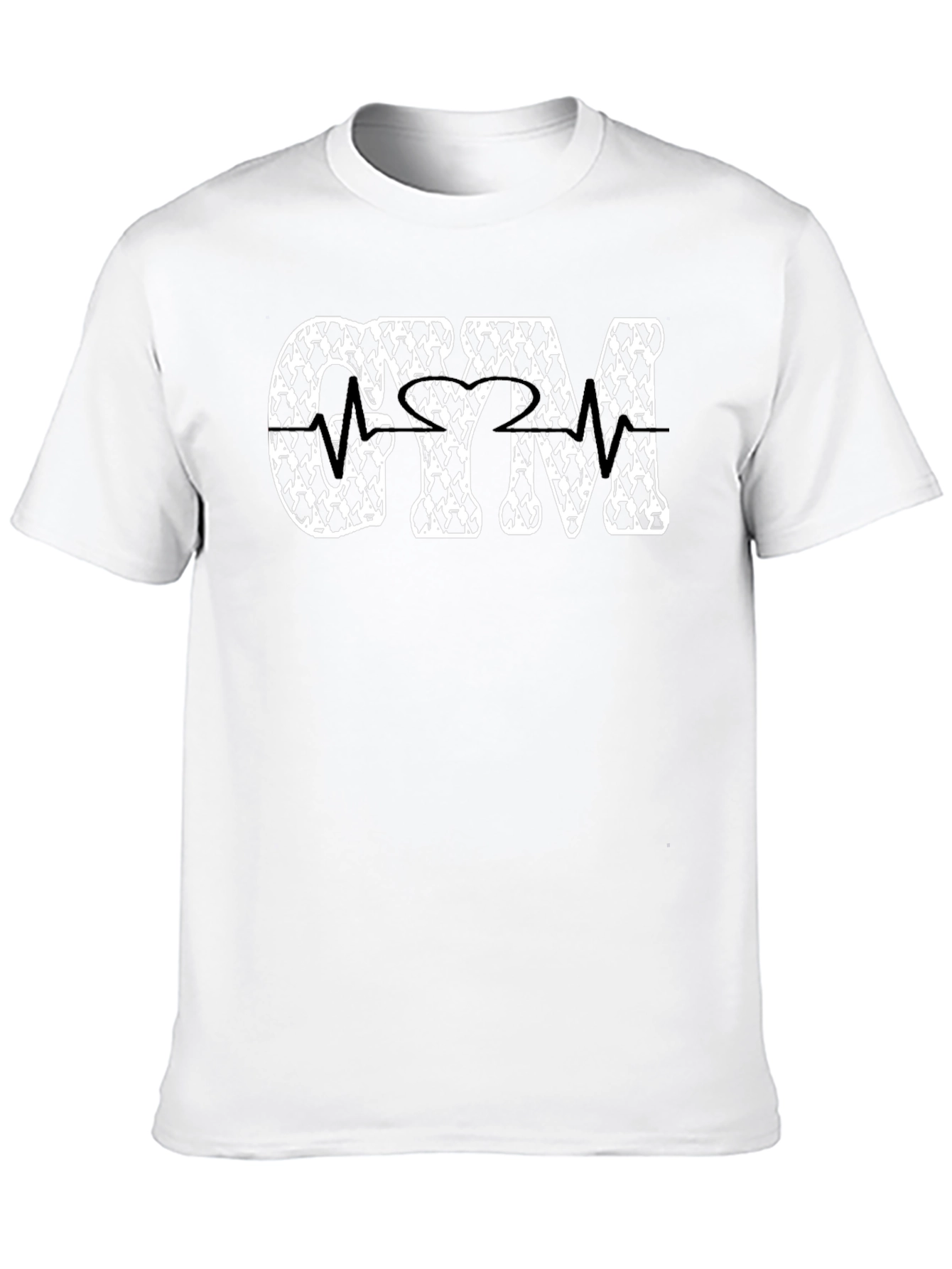 GYM Patterned Text Black T-Shirt