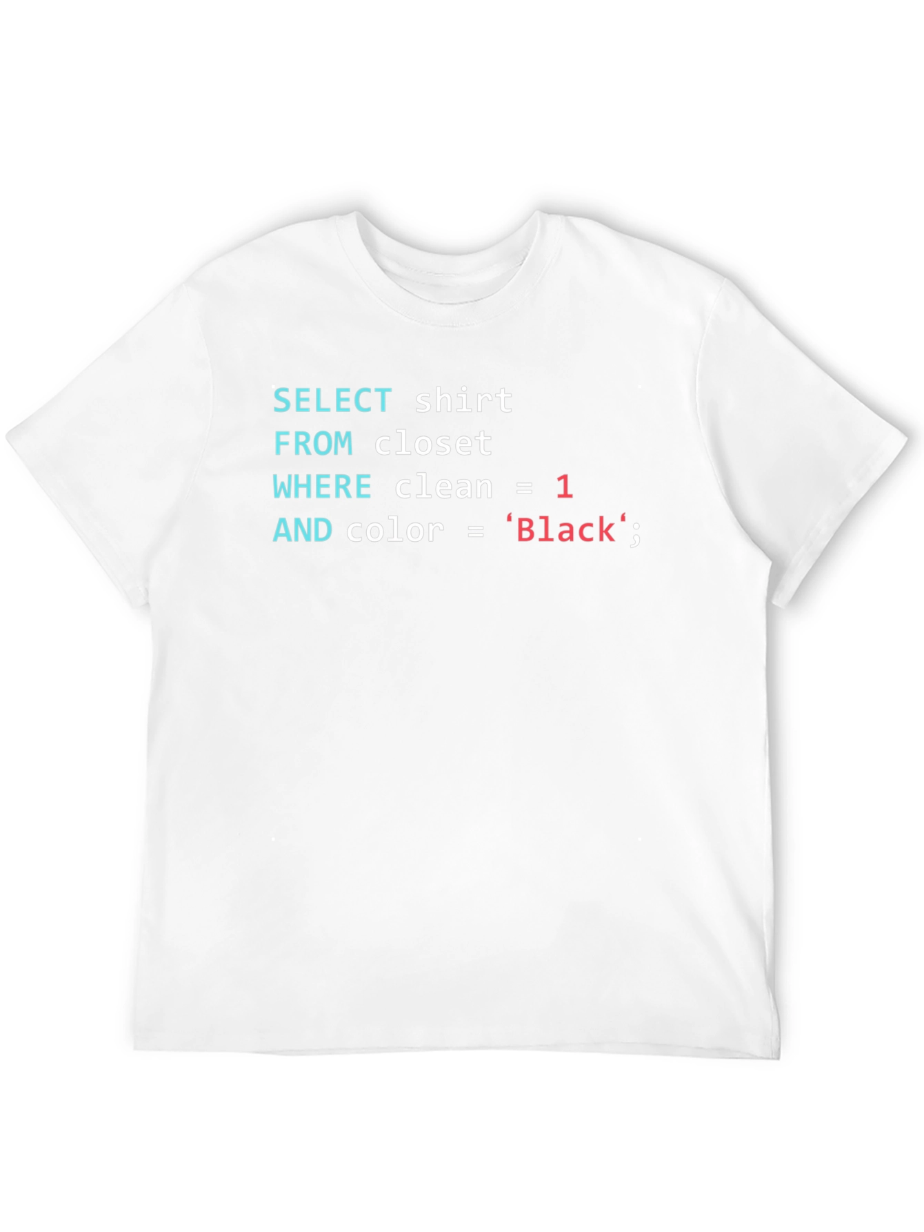 SQL Coder T-Shirt - Black Cotton Programmer Tee