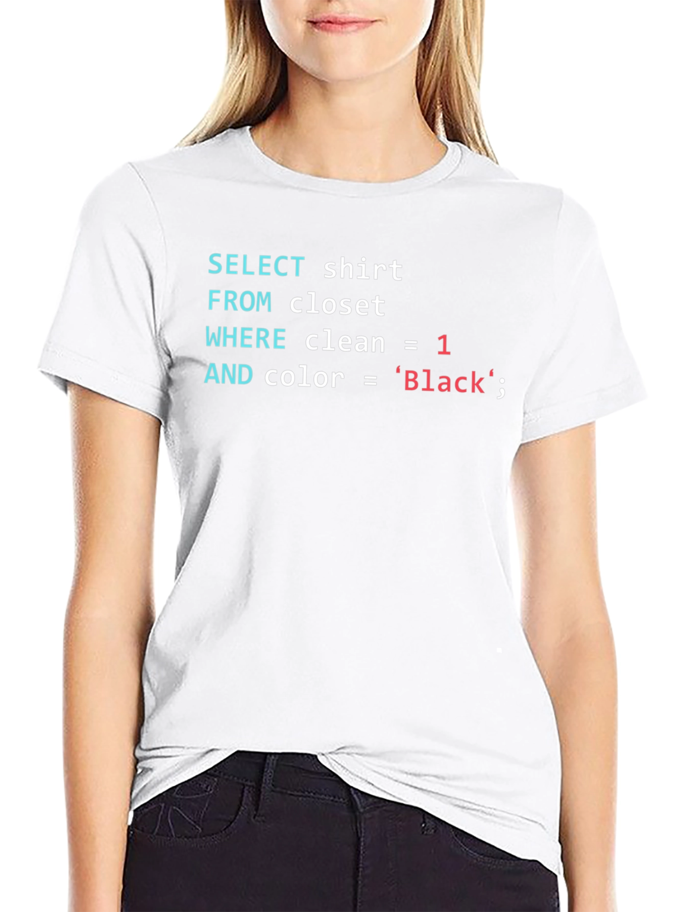 SQL Coder T-Shirt - Black Cotton Programmer Tee