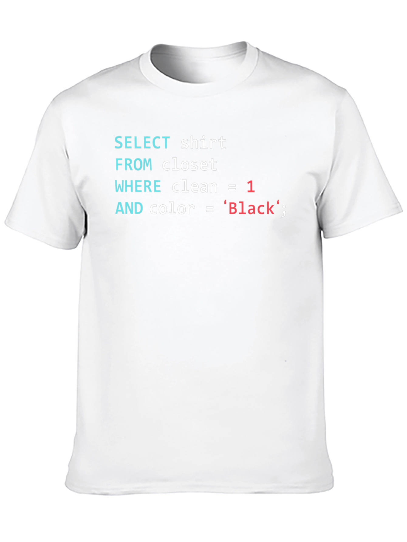 SQL Coder T-Shirt - Black Cotton Programmer Tee