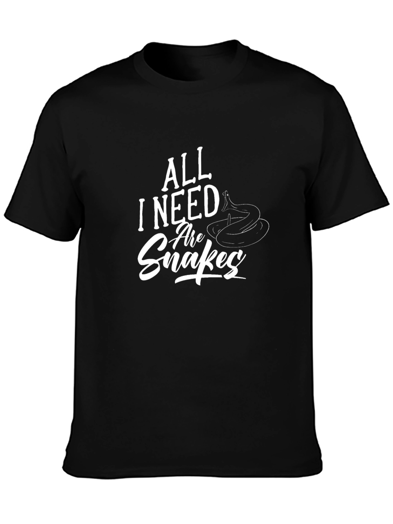 All I Need Are Snakes Black T-Shirt
