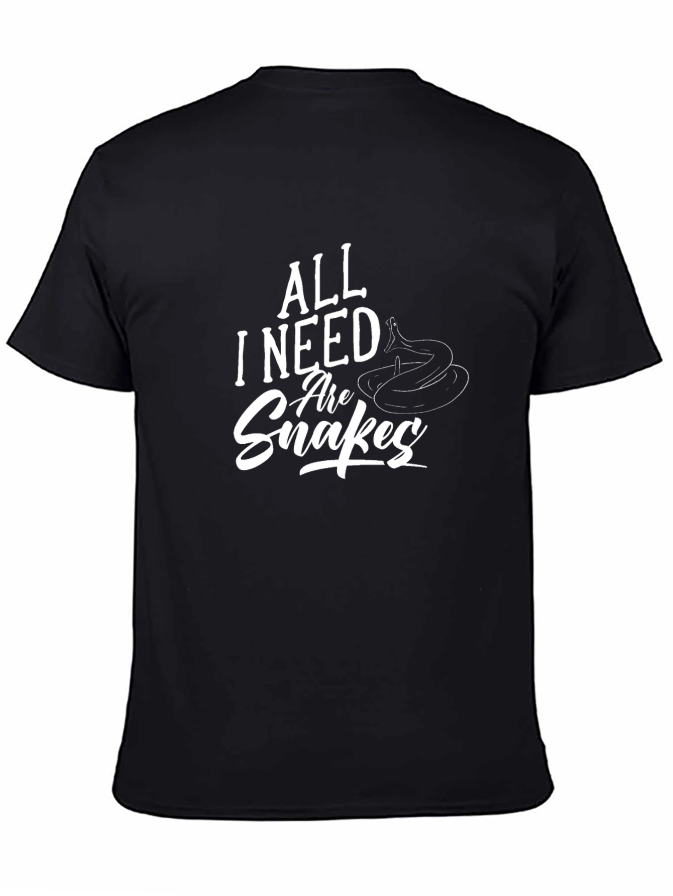 All I Need Are Snakes Black T-Shirt