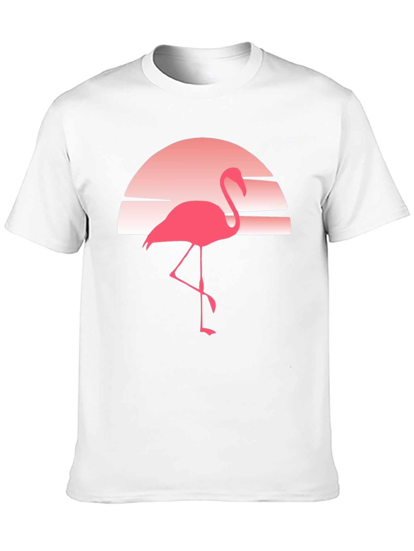 Retro Flamingo Graphic Tee - Soft Black T-Shirt