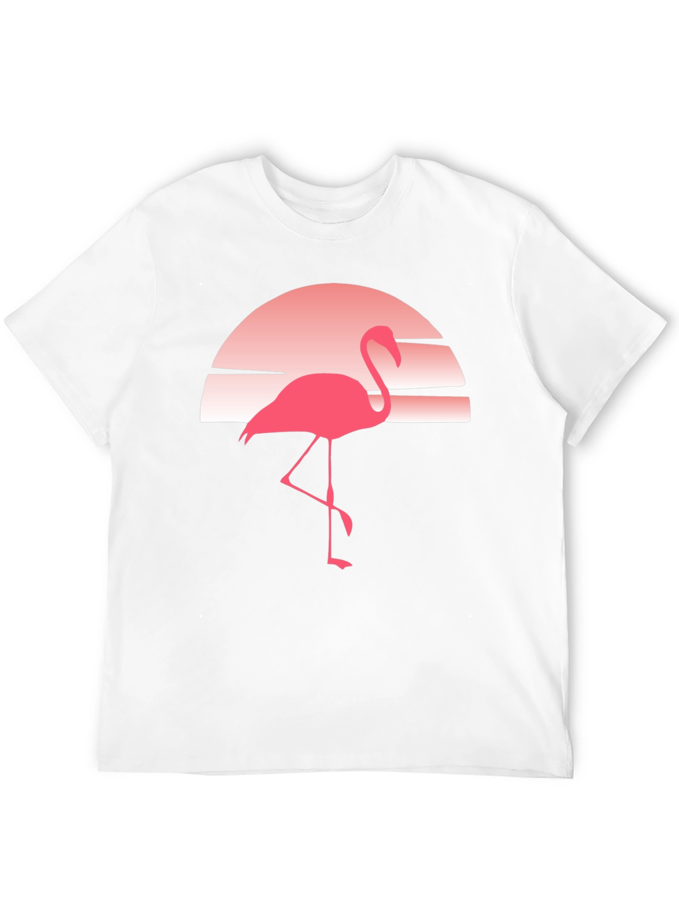 Retro Flamingo Graphic Tee - Soft Black T-Shirt