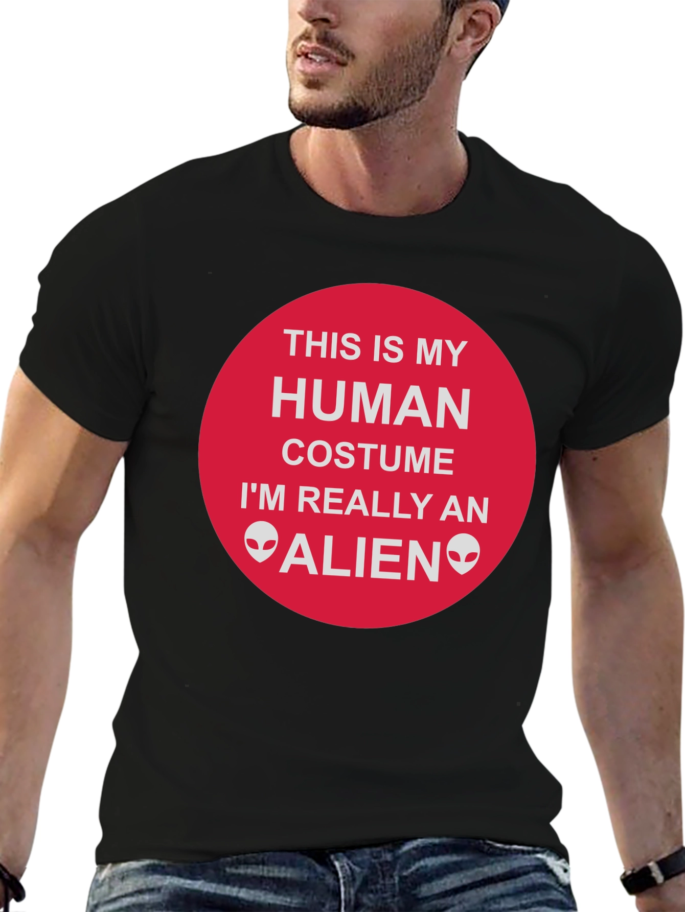 Alien Costume T-Shirt - Funny Human Disguise Tee