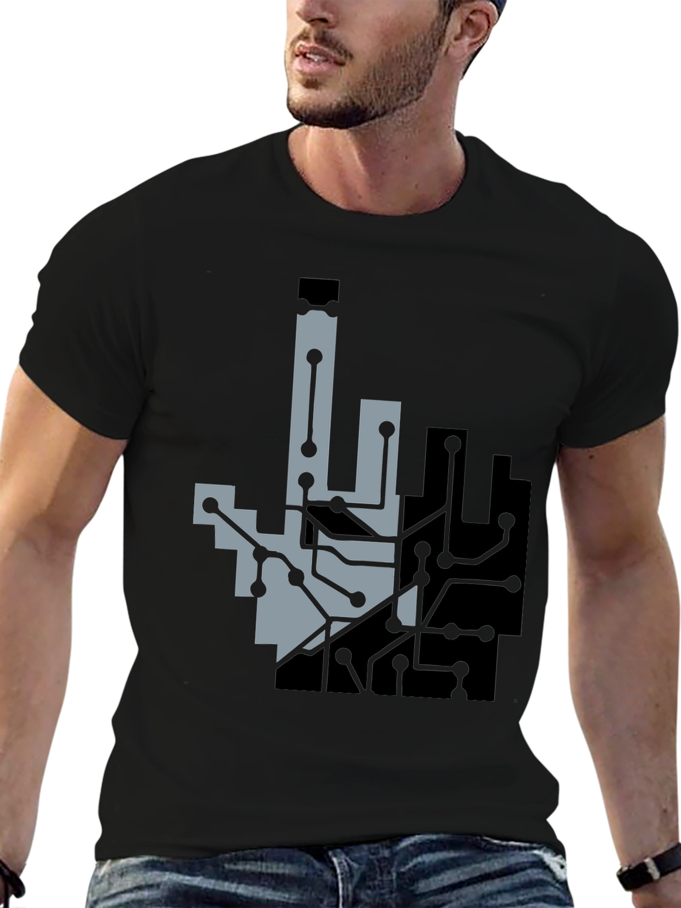 Circuit Hand Graphic Tee - Black