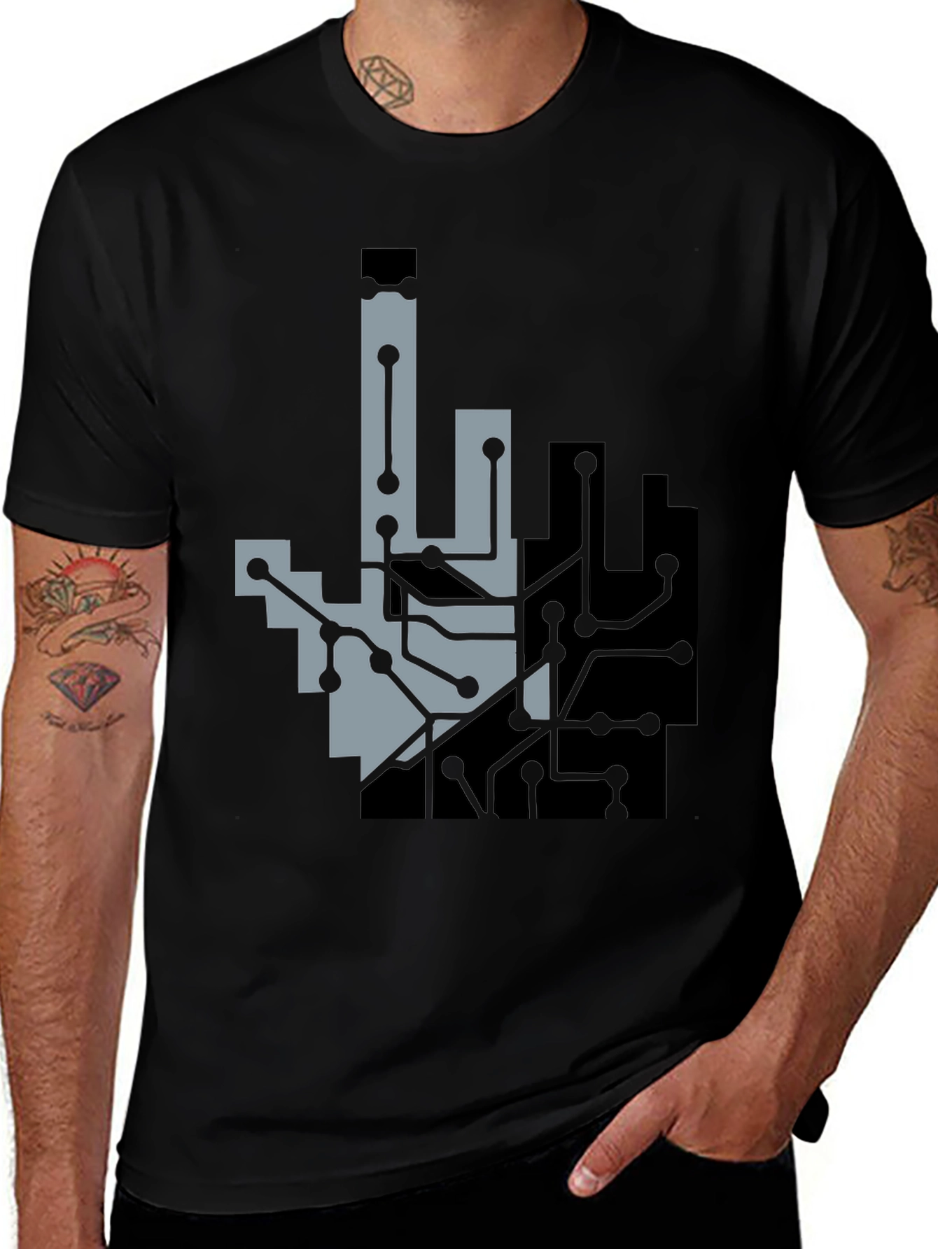 Circuit Hand Graphic Tee - Black