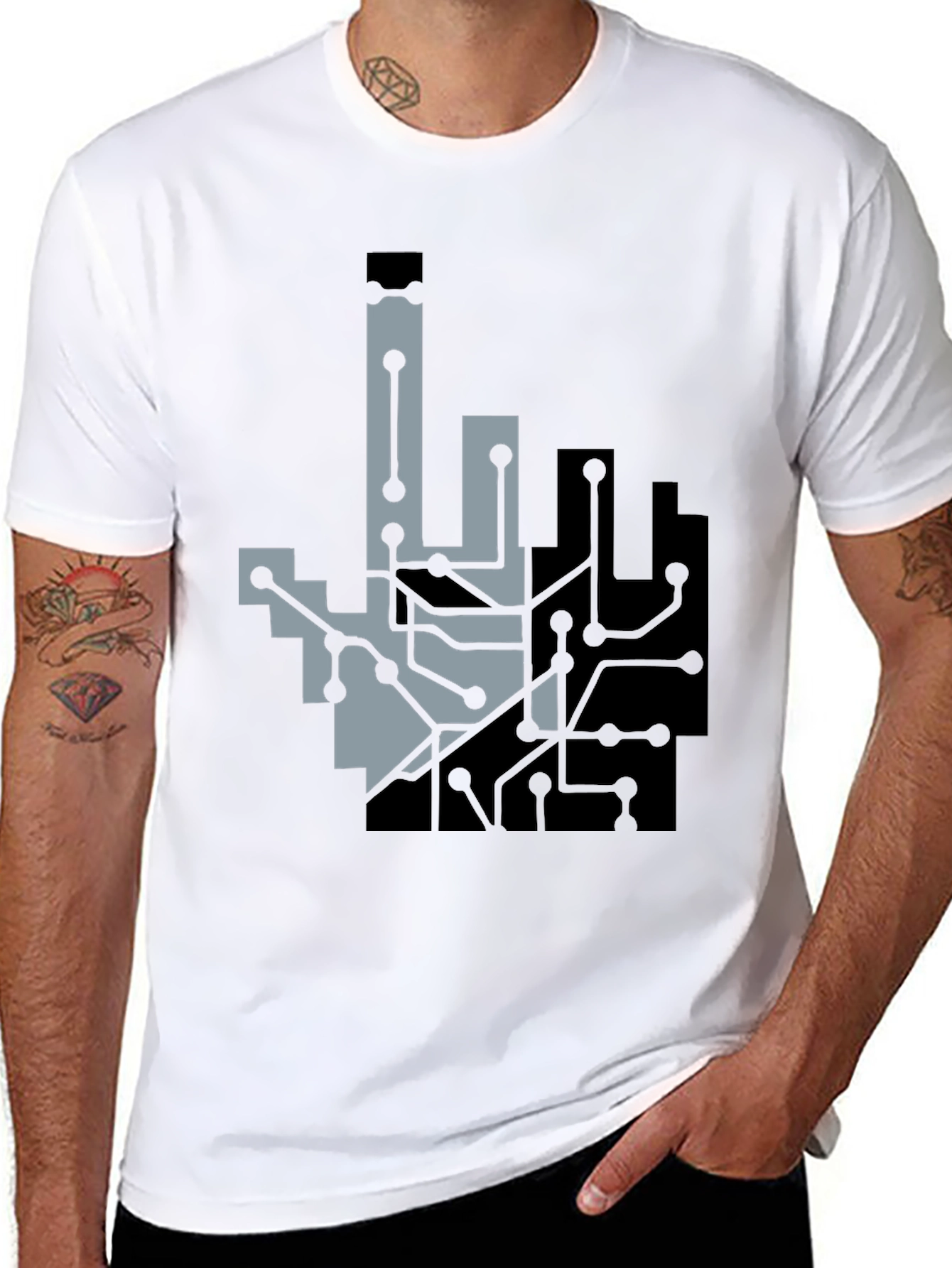 Circuit Hand Graphic Tee - Black